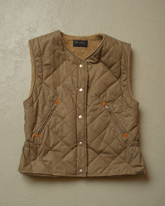 1970s/80s Womens Wrangler Quilted Vest brown - S