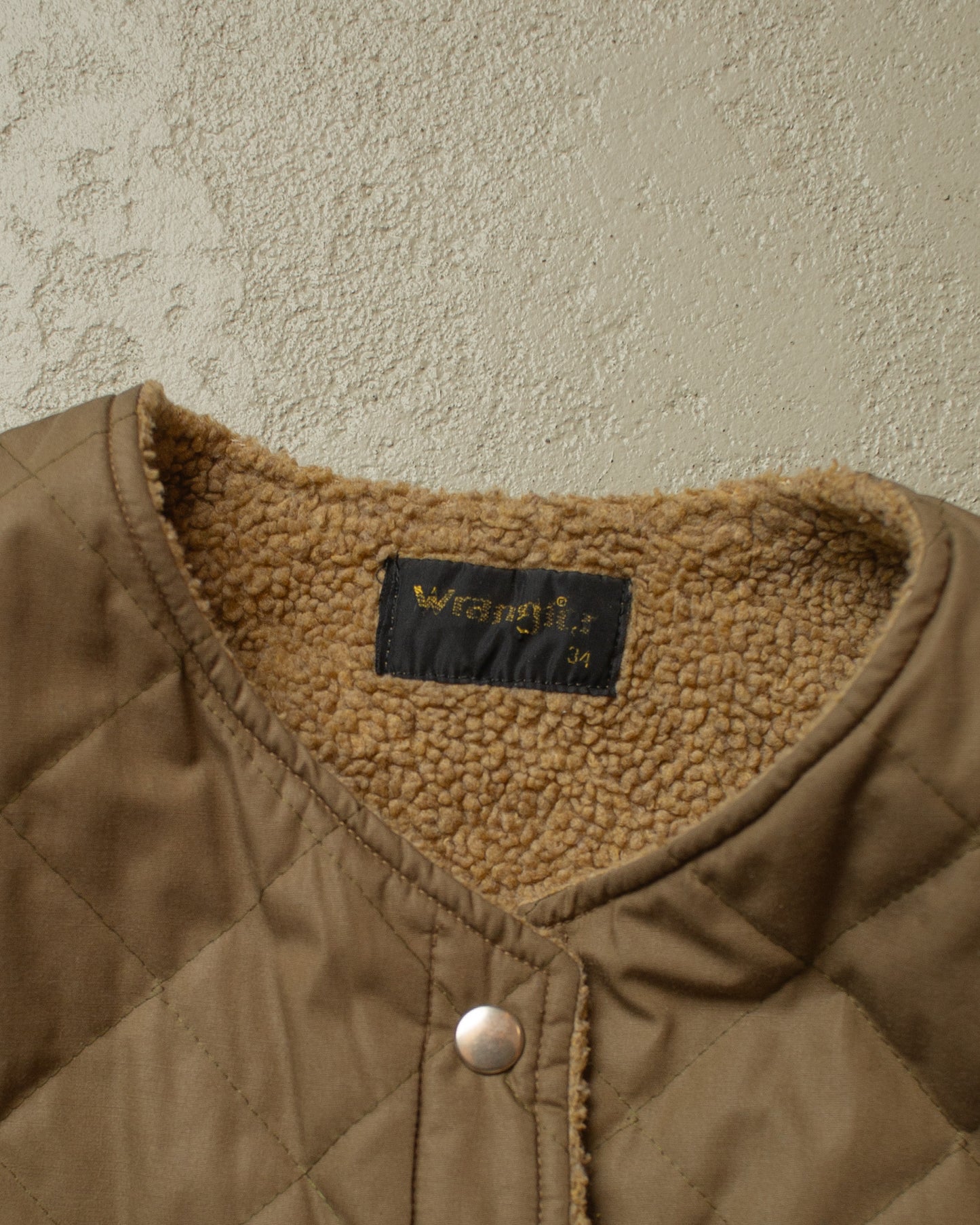 1970s/80s Womens Wrangler Quilted Vest brown - S