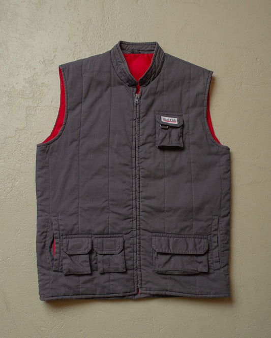 1980s West-Club Quilted Vest grey - M/L