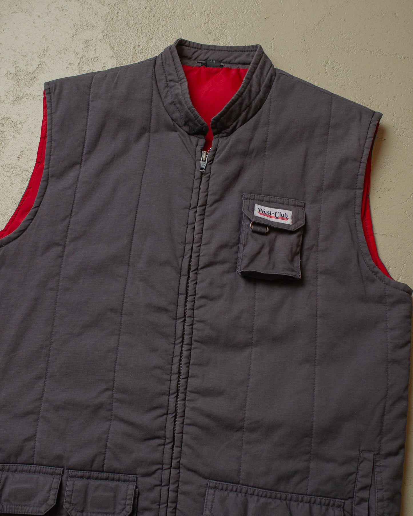 1980s West-Club Quilted Vest grey - M/L