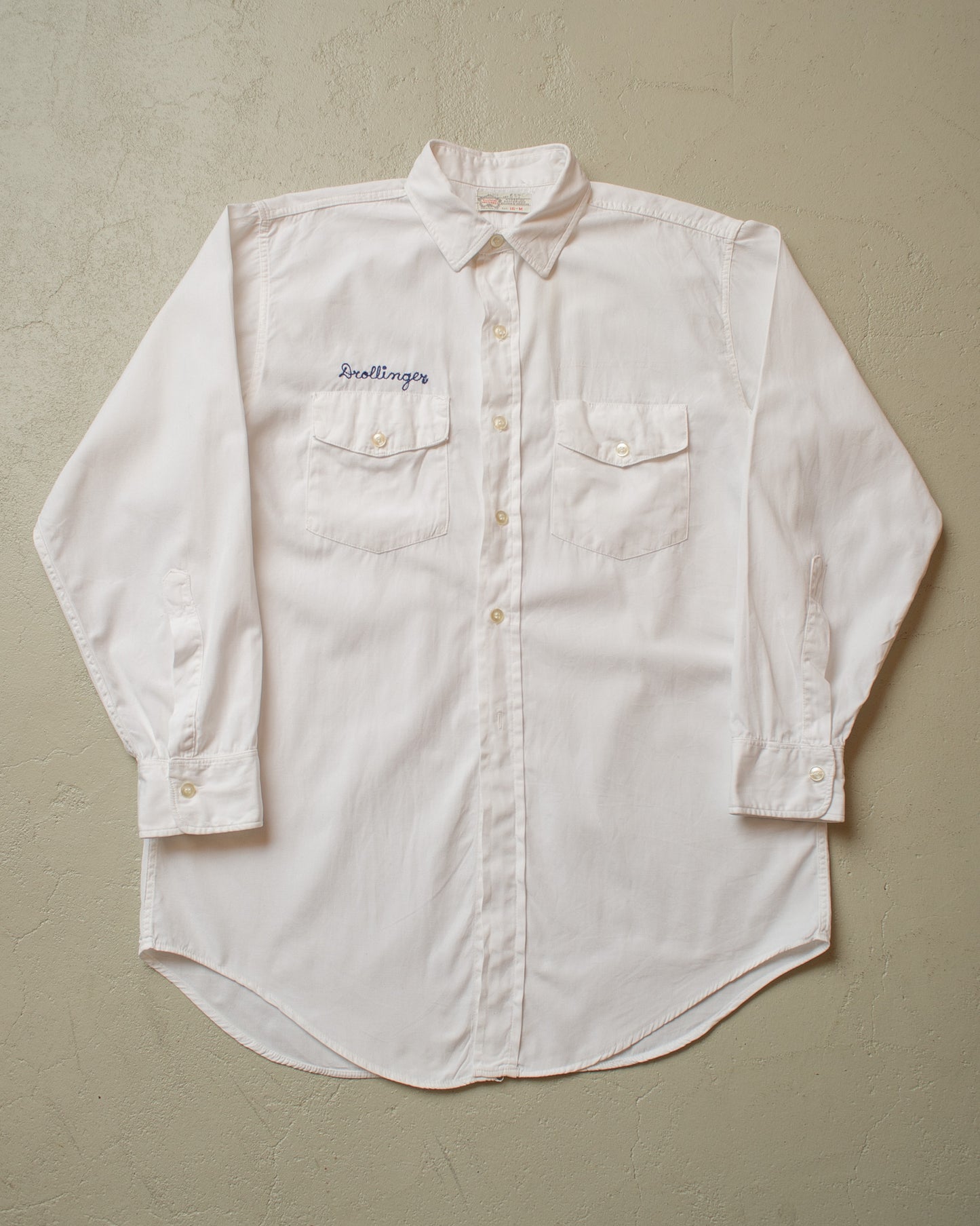1960s/70s "Drollinger" Work Shirt white - M