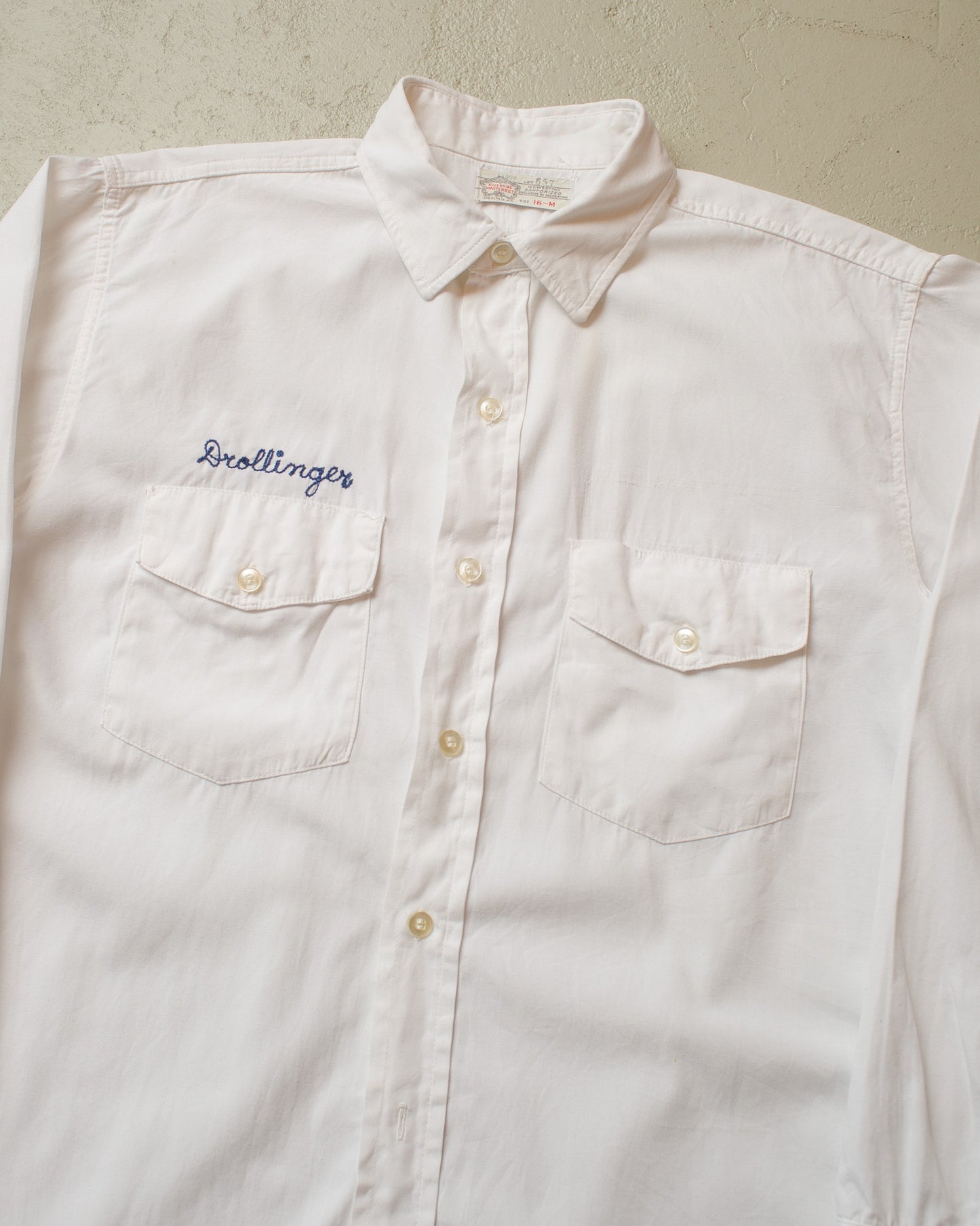 1960s/70s "Drollinger" Work Shirt white - M