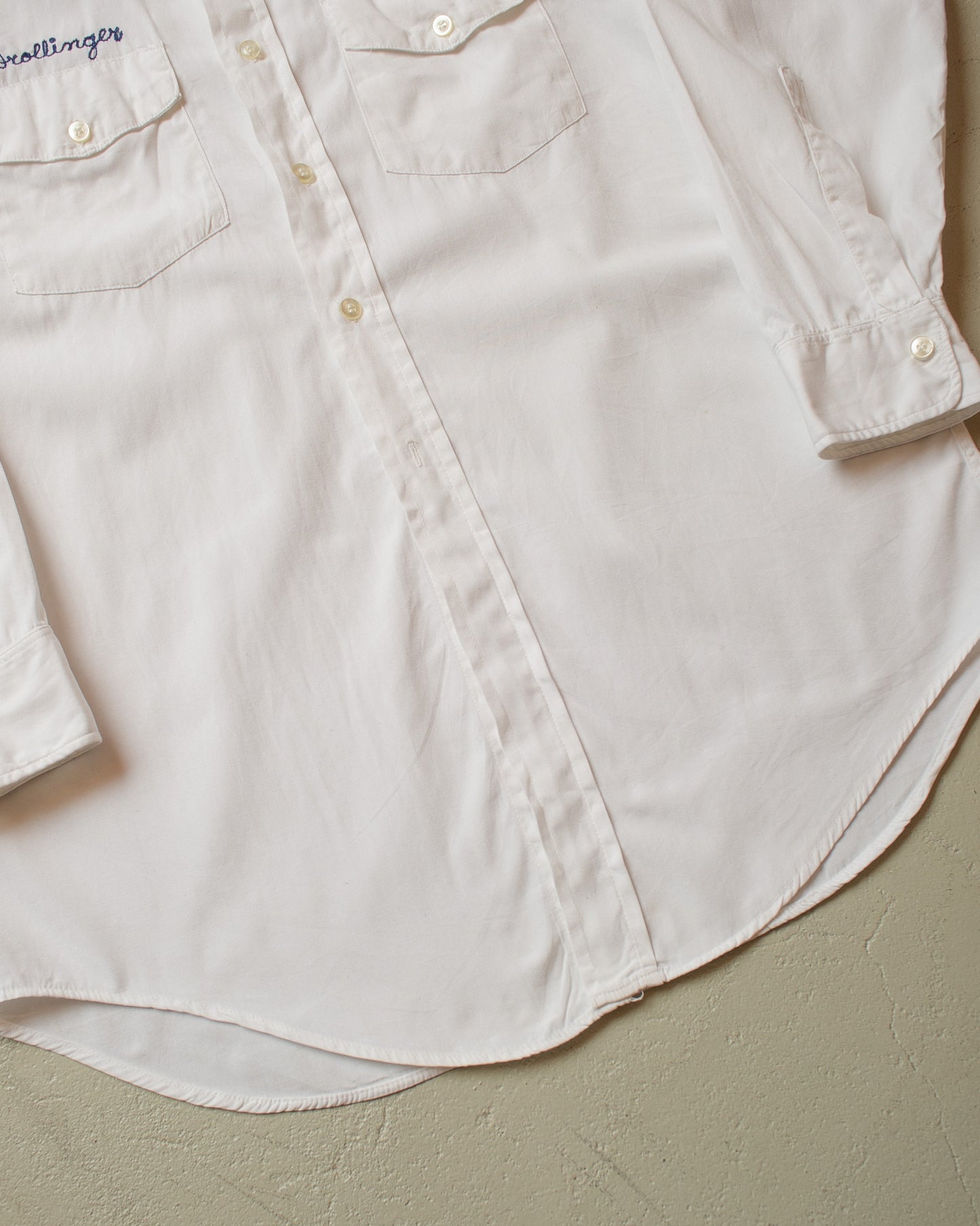 1960s/70s "Drollinger" Work Shirt white - M