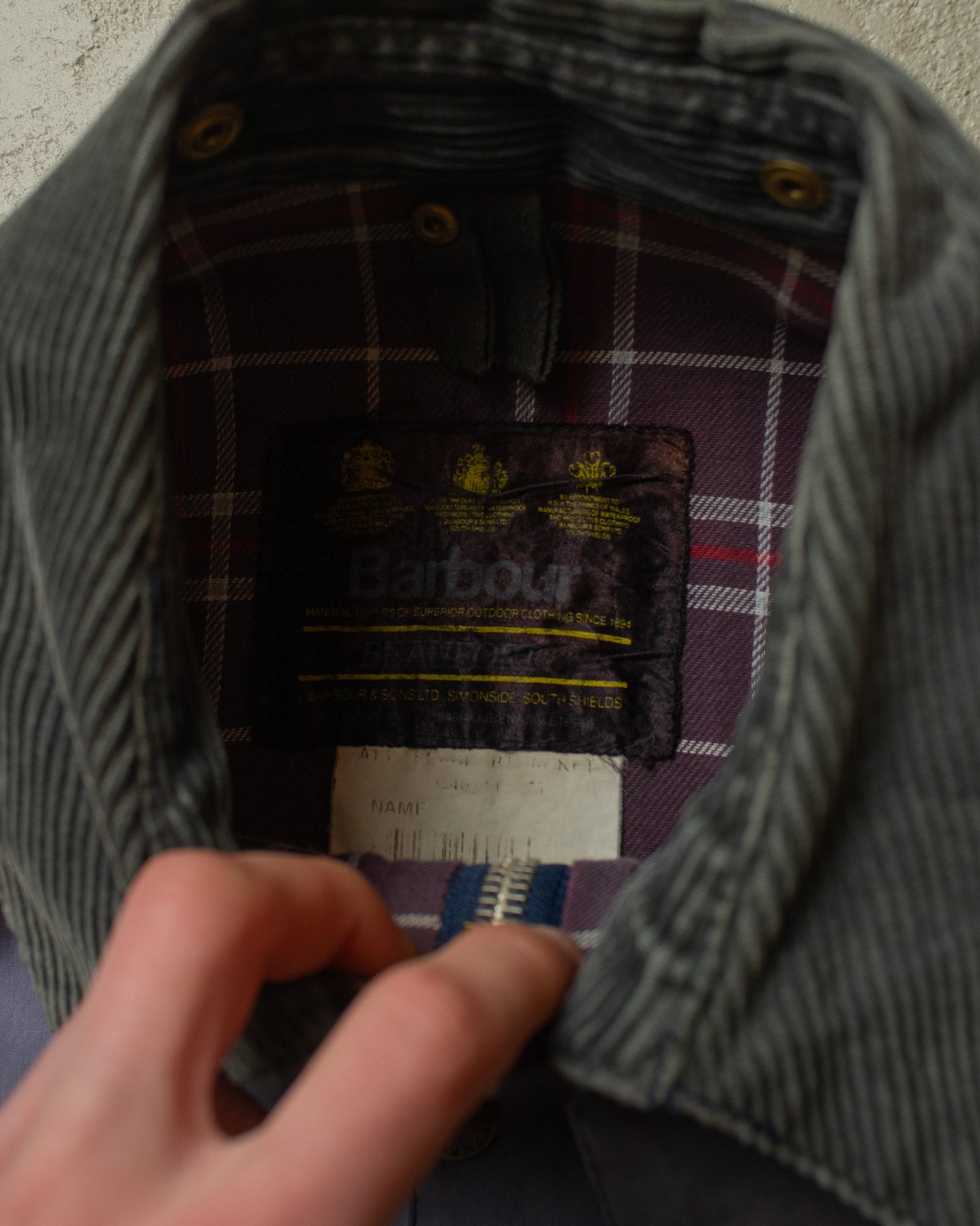 1990s Barbour Beaufort Wax Jacket lilac - L