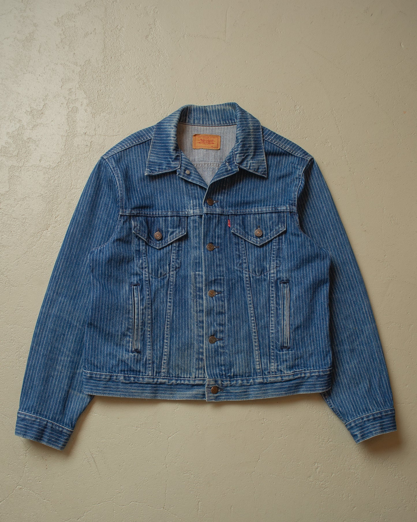 1980s Levi´s Type 3 Pinstriped Denim Jacket blue - XL