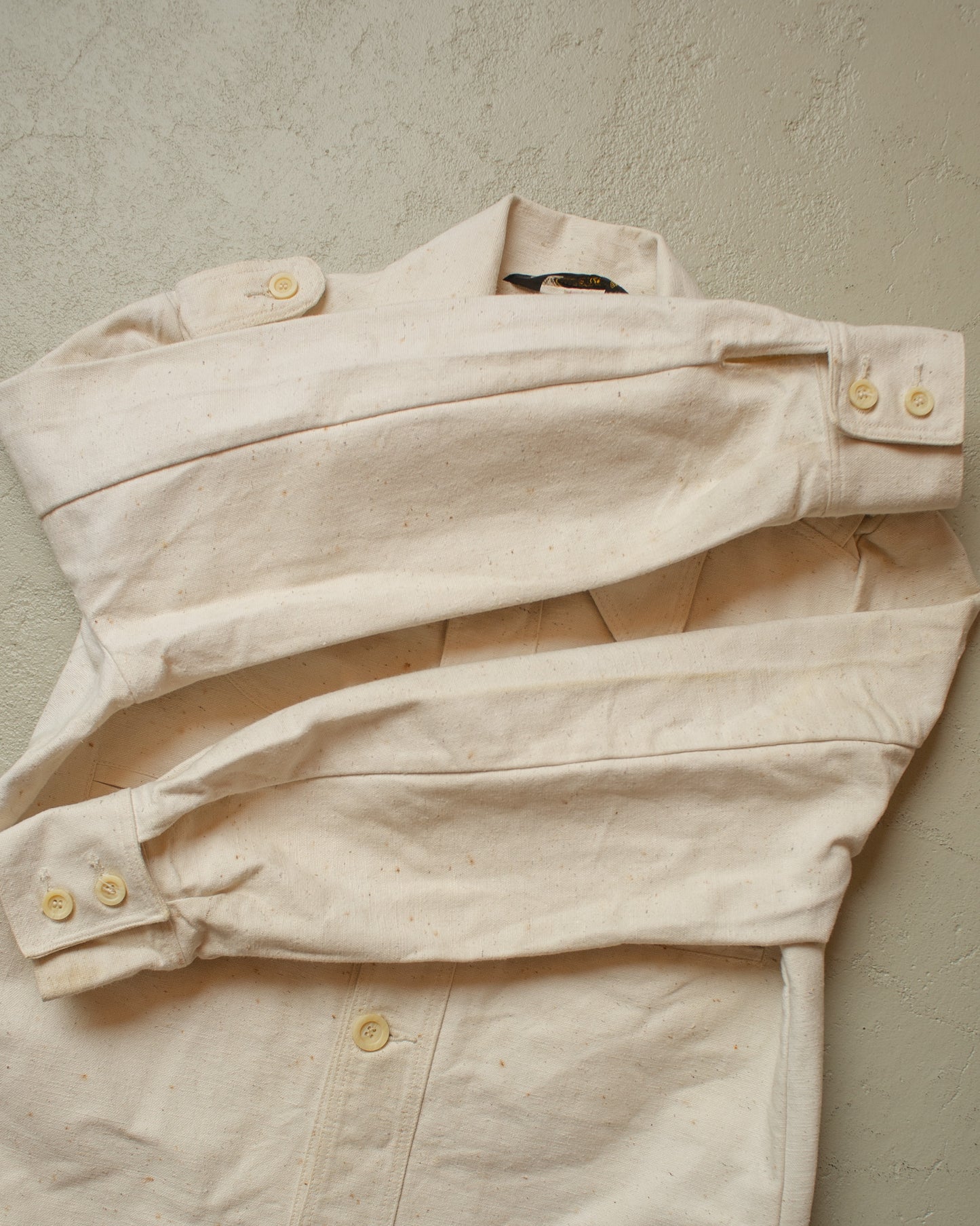 1970s Wrangler Denim Shirt Jacket creme/white - M/L