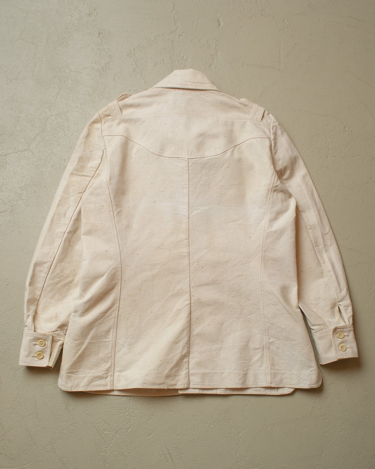 1970s Wrangler Denim Shirt Jacket creme/white - M/L