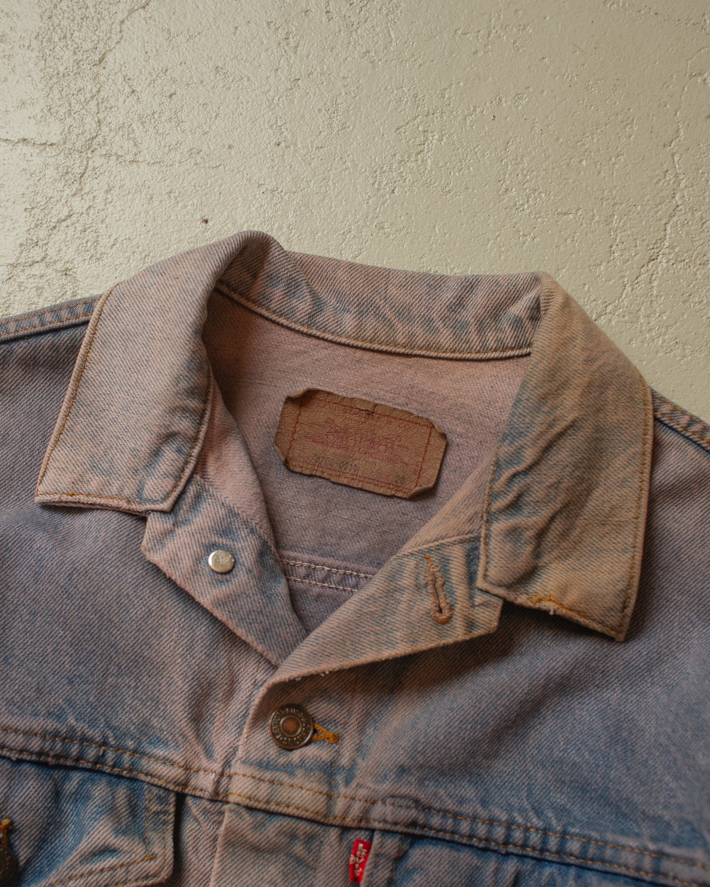 1980s Levis crazy Faded Type 3 Denim Jacket blue - S/M
