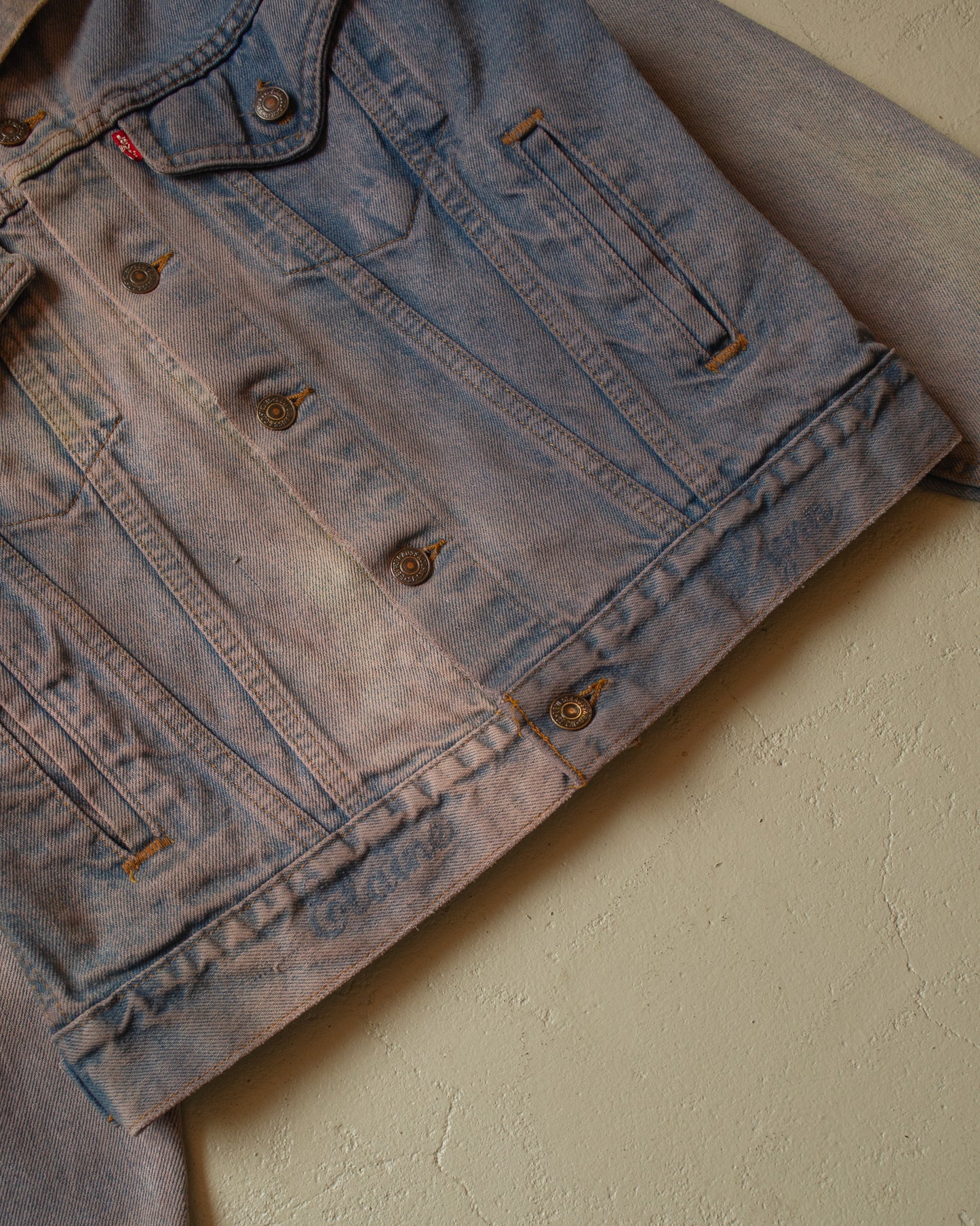 1980s Levis crazy Faded Type 3 Denim Jacket blue - S/M