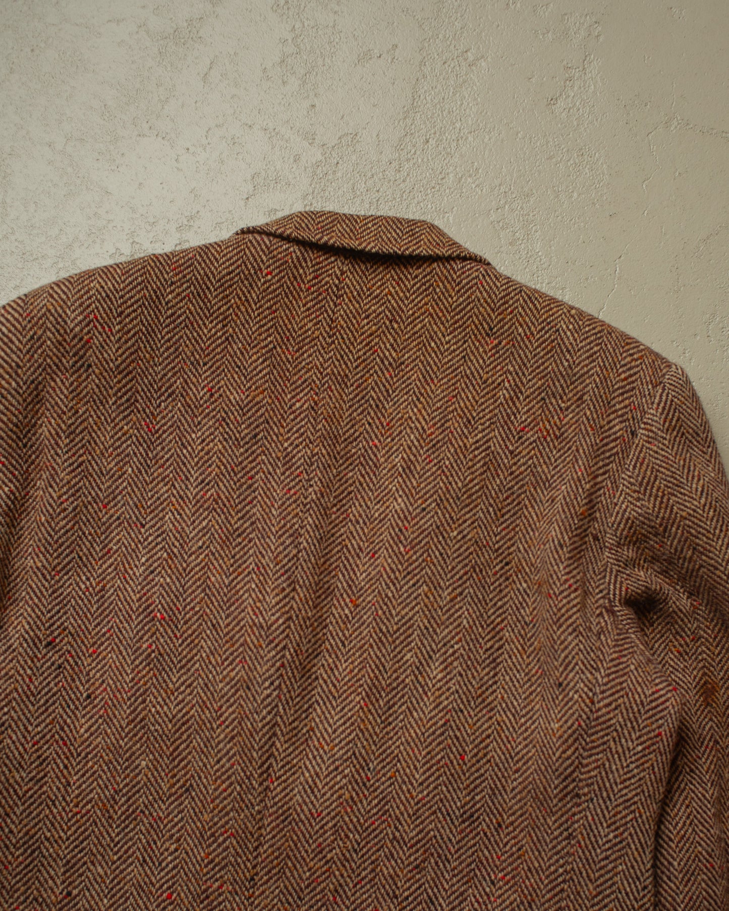 1950s/60s Leineweber Herringbone Tweed Sport Coat brown - S/M