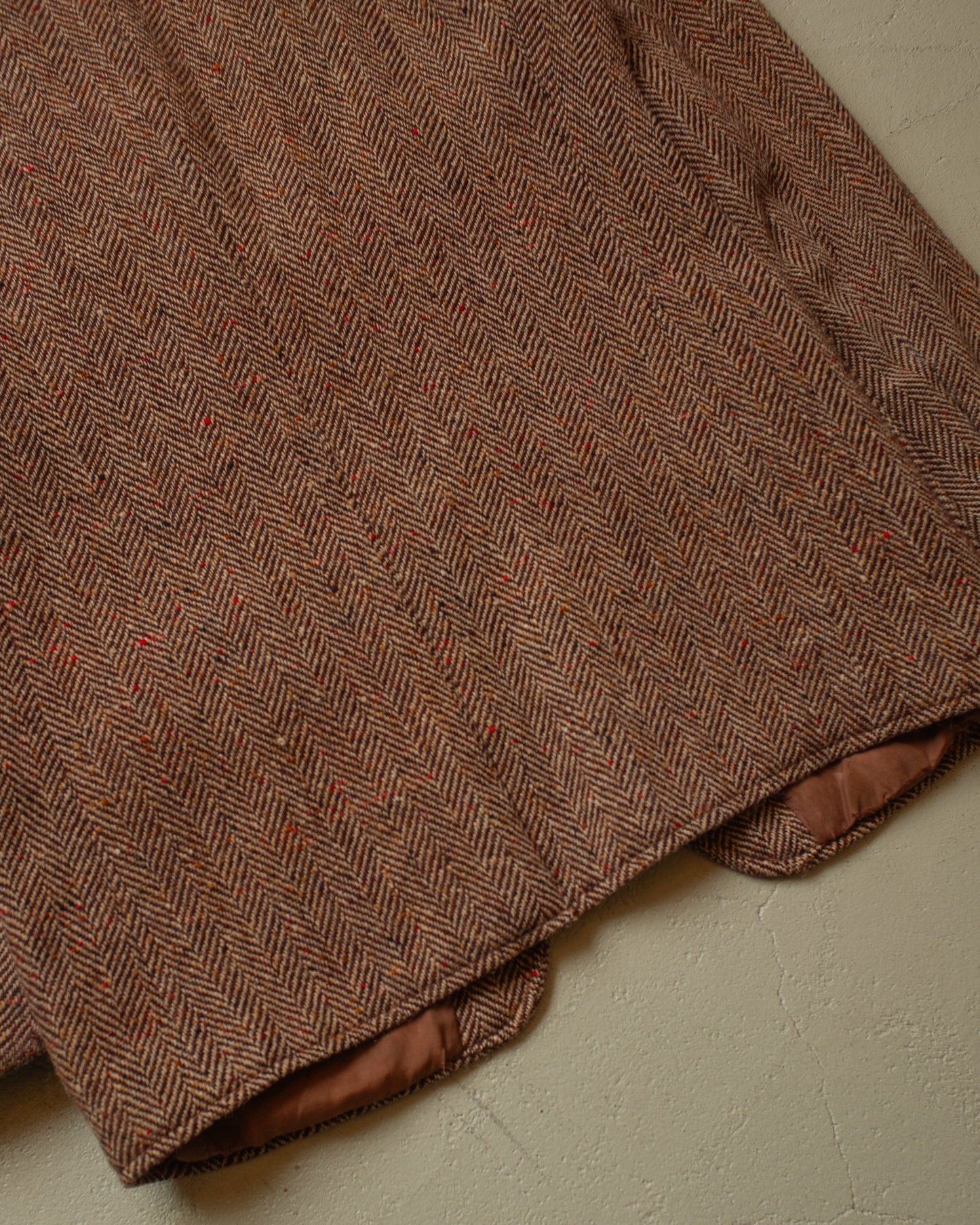 1950s/60s Leineweber Herringbone Tweed Sport Coat brown - S/M