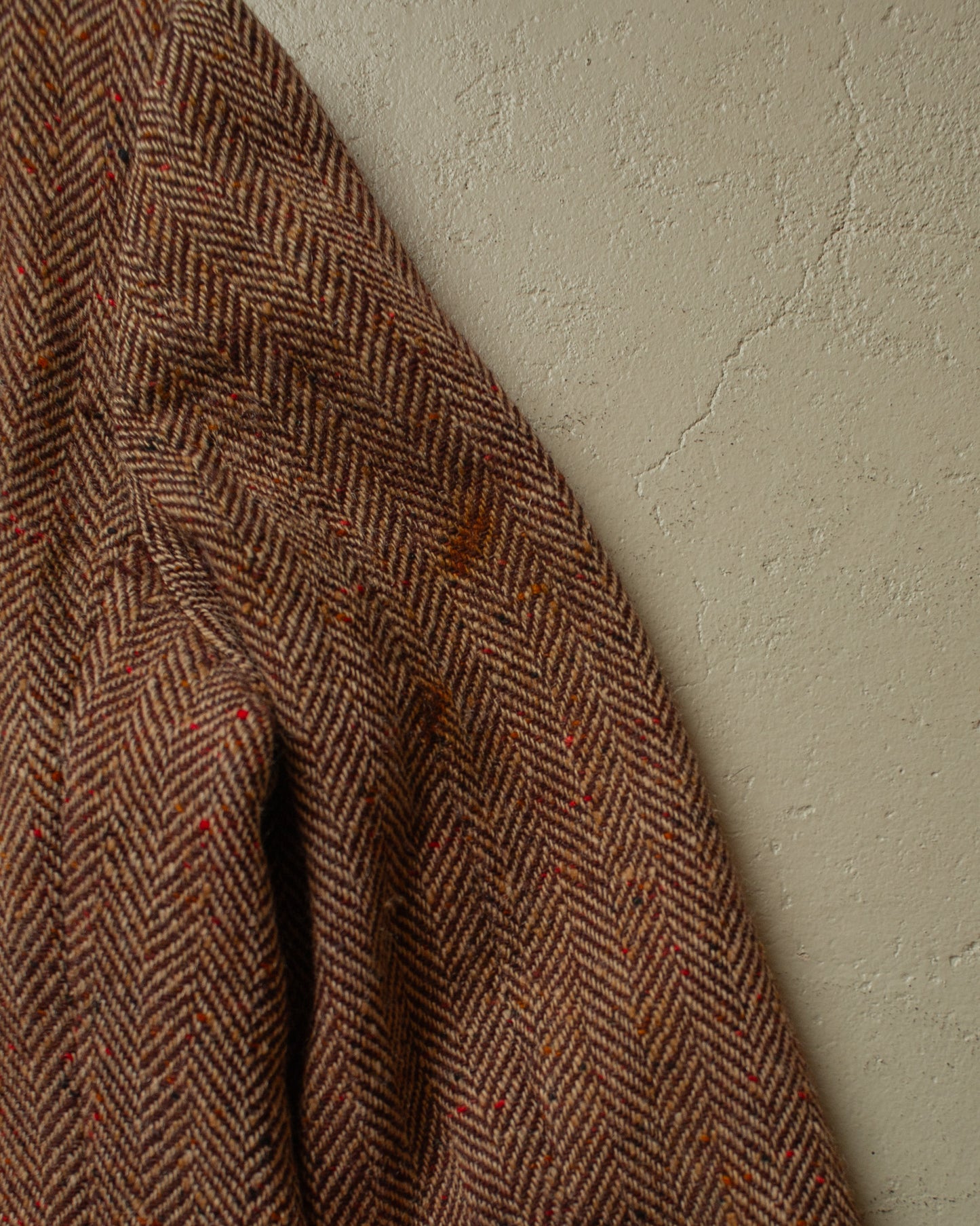 1950s/60s Leineweber Herringbone Tweed Sport Coat brown - S/M