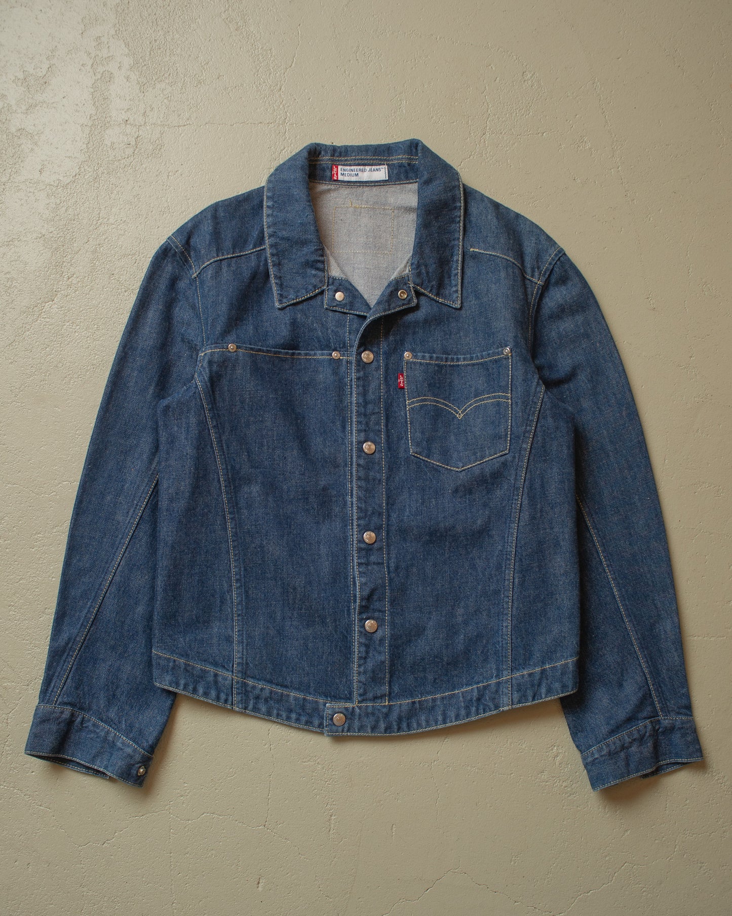 2000s Levis Engineered 1 Pocket Denim Jacket blue - M/L