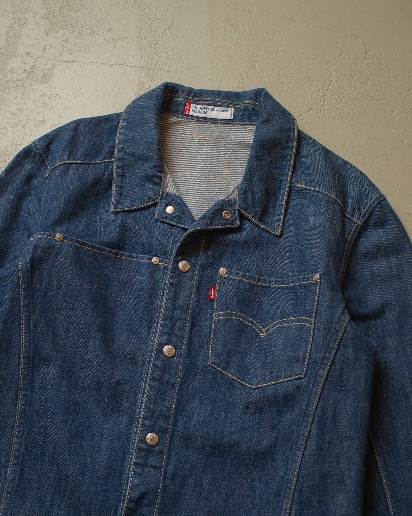 2000s Levis Engineered 1 Pocket Denim Jacket blue - M/L