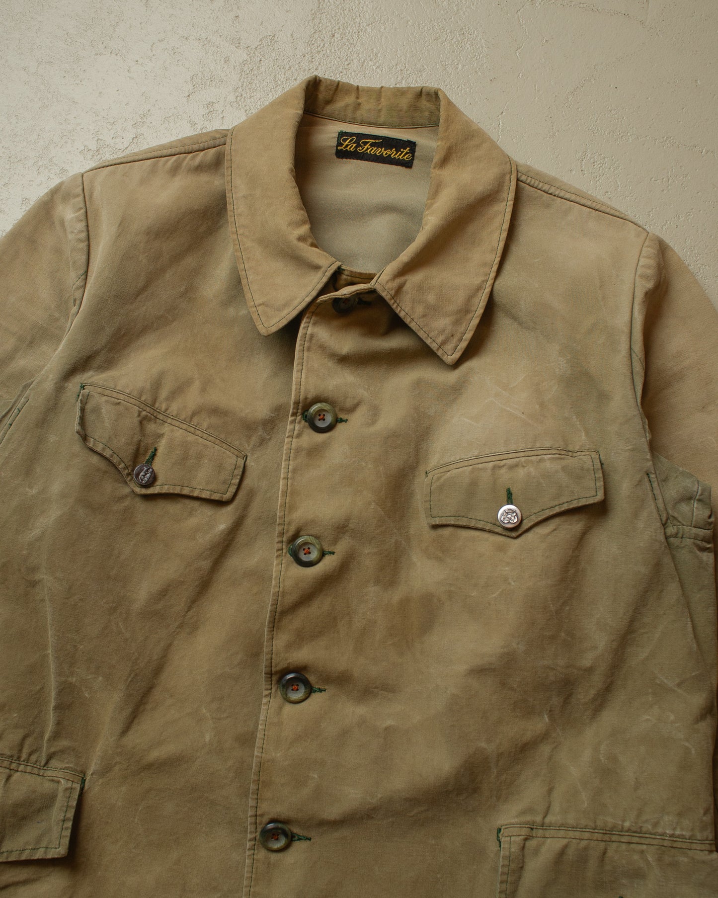 1930s/40s "La Favorite" French Hunting Jacket beige - L