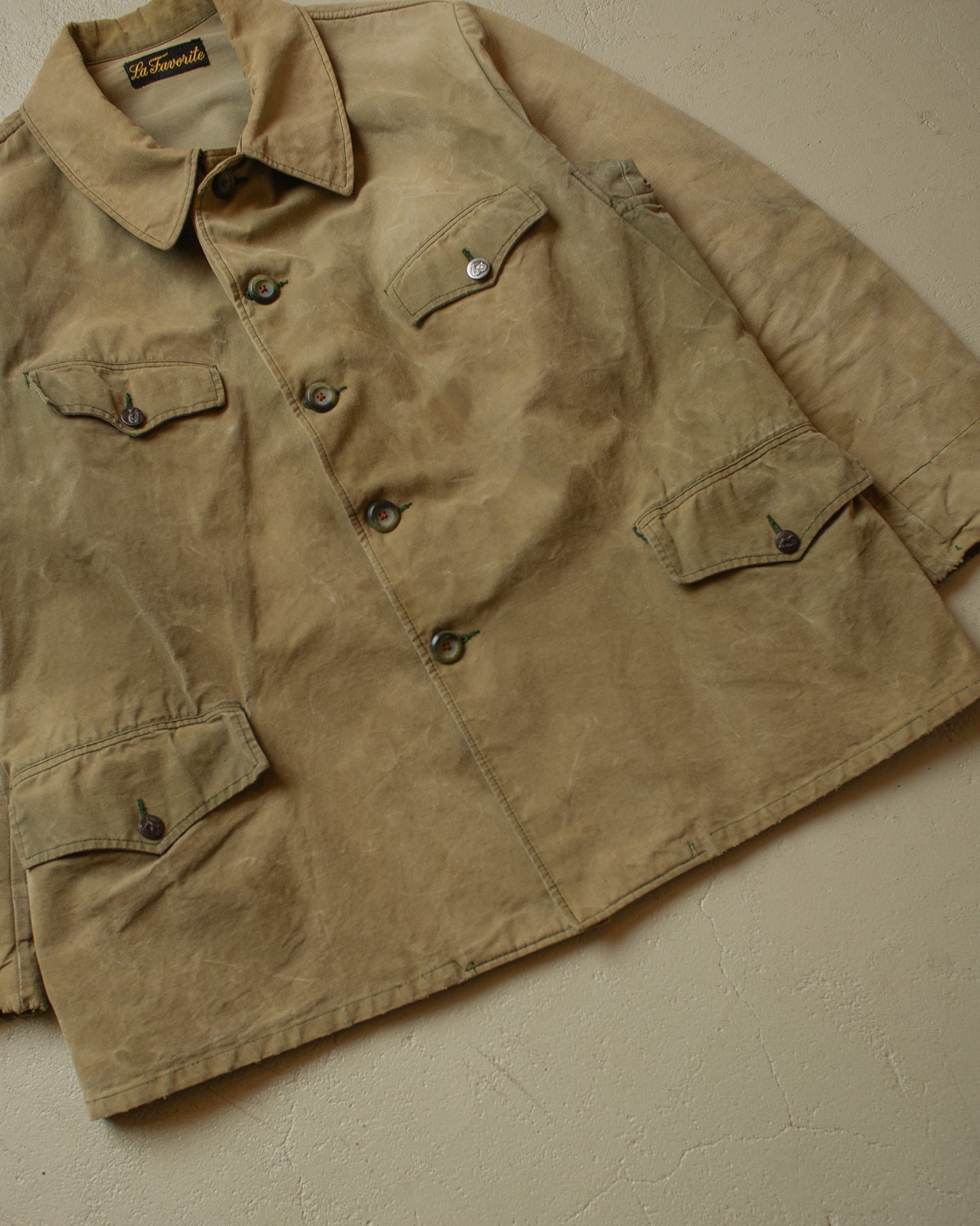 1930s/40s "La Favorite" French Hunting Jacket beige - L