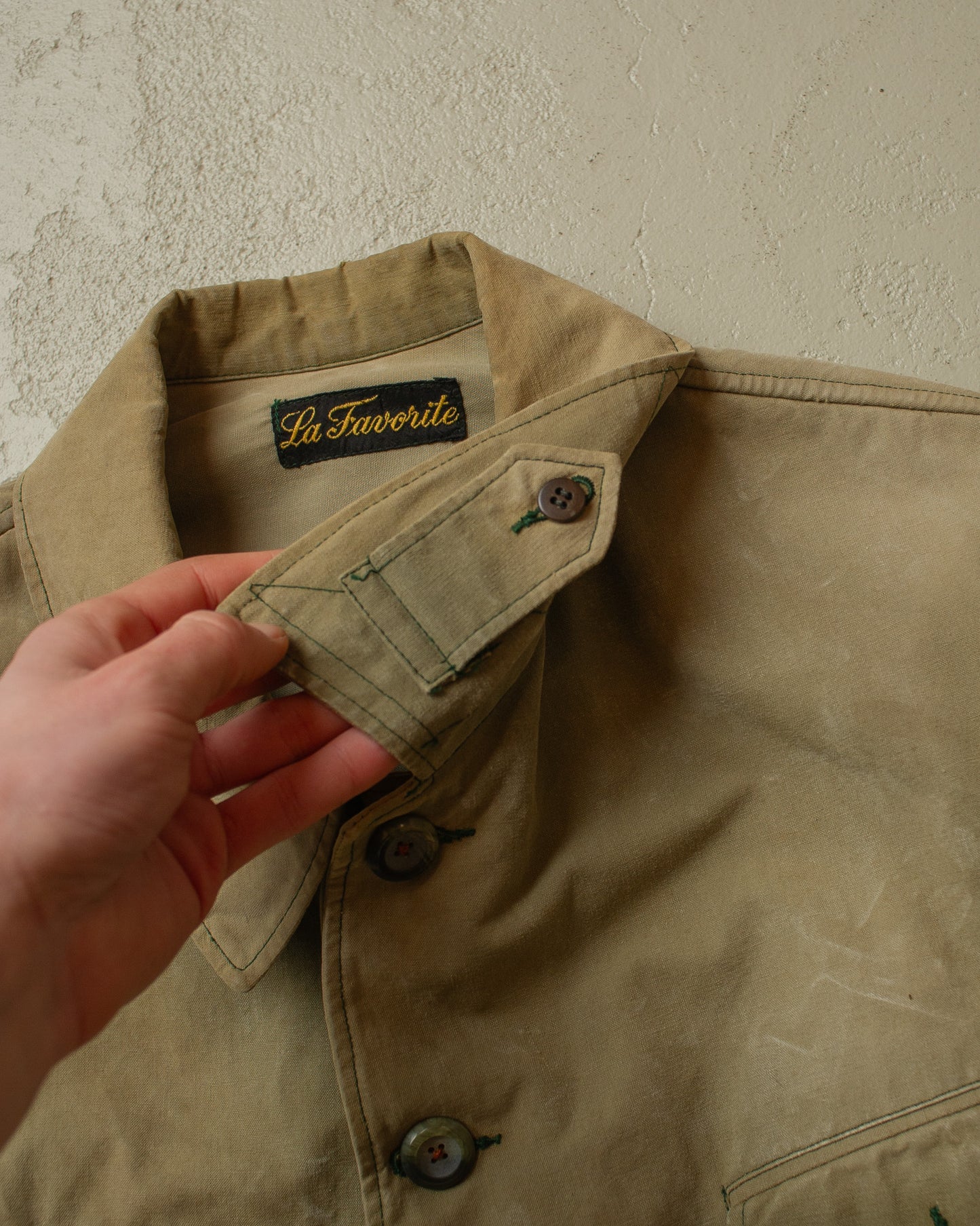 1930s/40s "La Favorite" French Hunting Jacket beige - L