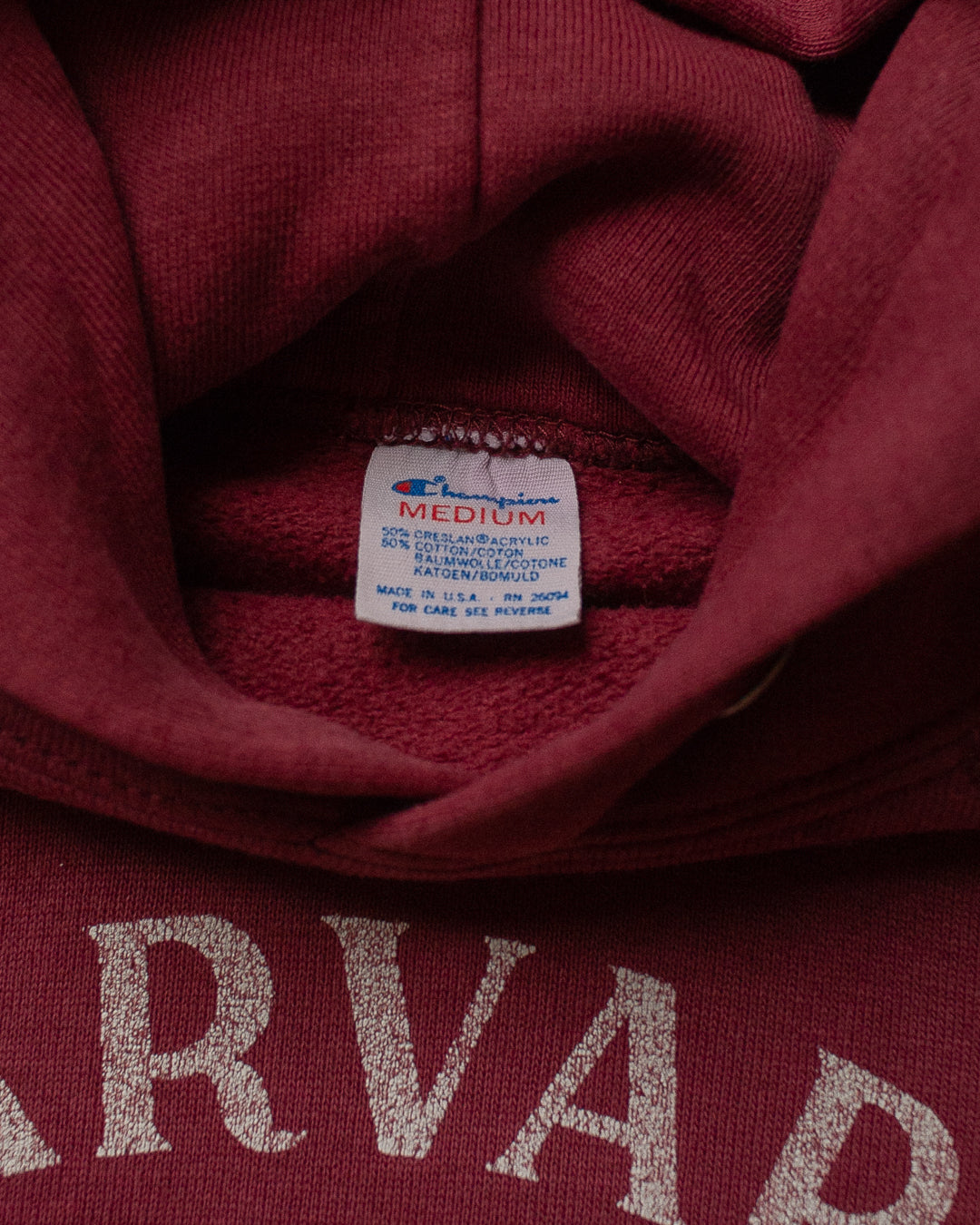 80s Champion Harvard Hoodie burgundy - S