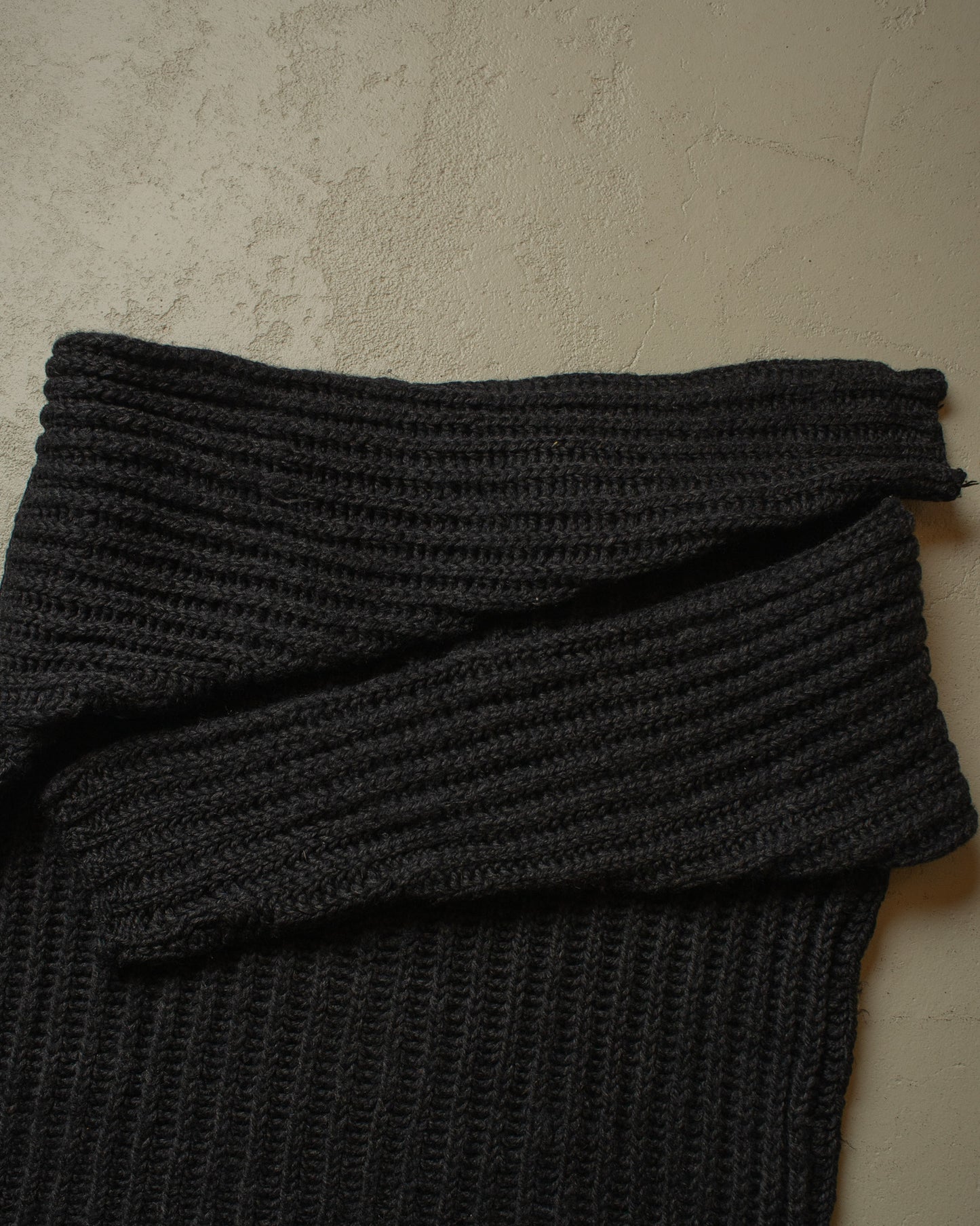 1980s Chunky Handmade Knit Sweater black - L/XL