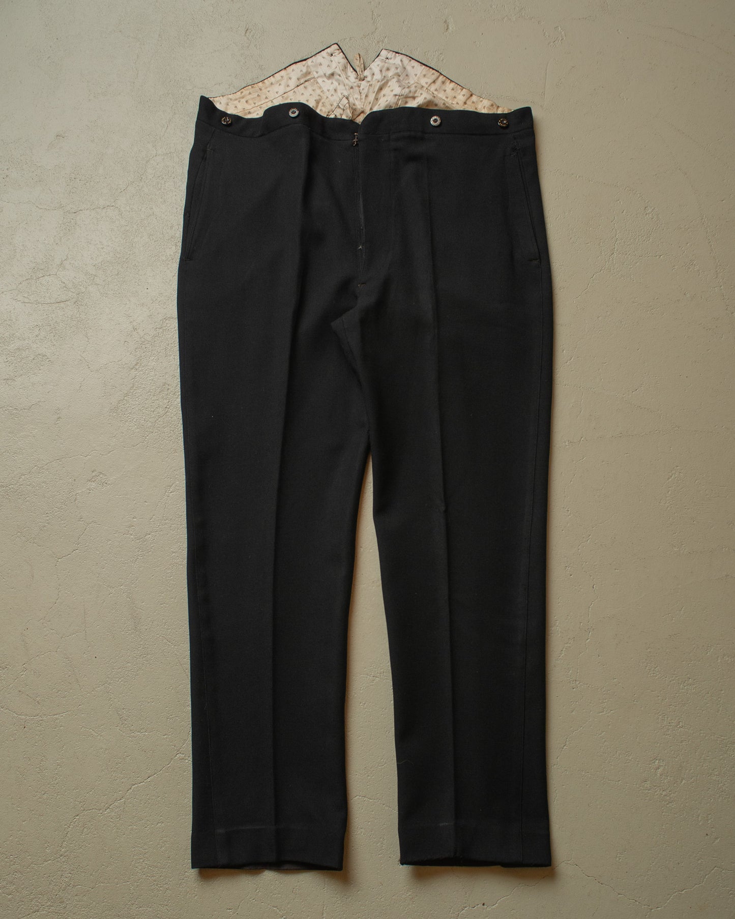 1910s/20s German Dress Wool Trousers black - W41 L32
