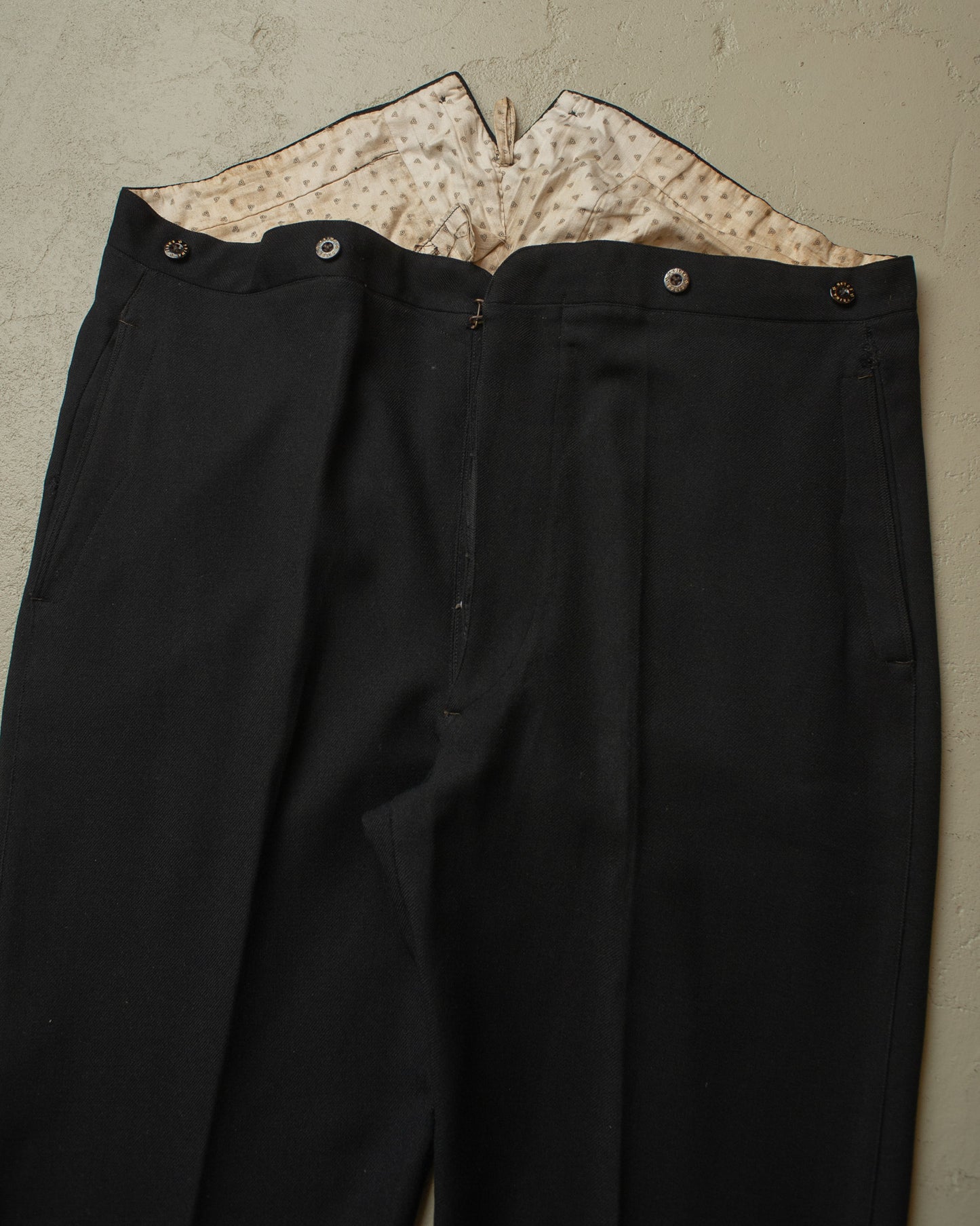 1910s/20s German Dress Wool Trousers black - W41 L32