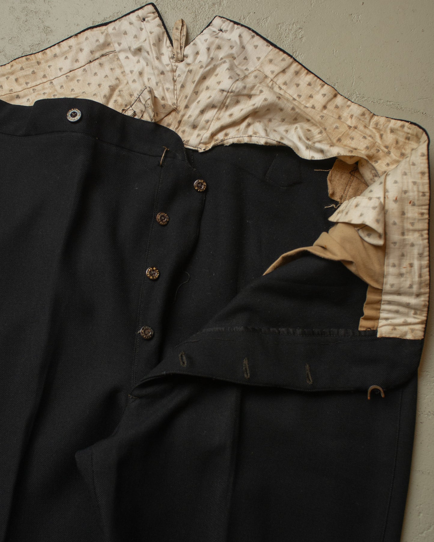 1910s/20s German Dress Wool Trousers black - W41 L32