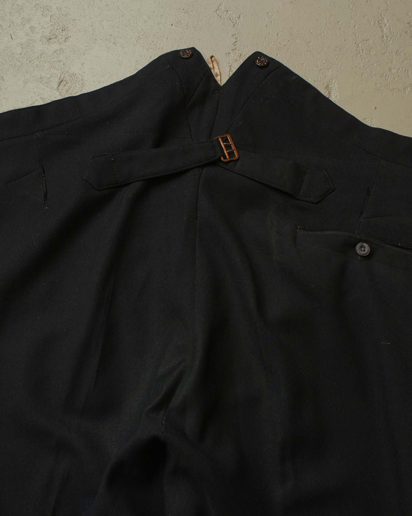 1910s/20s German Dress Wool Trousers black - W41 L32