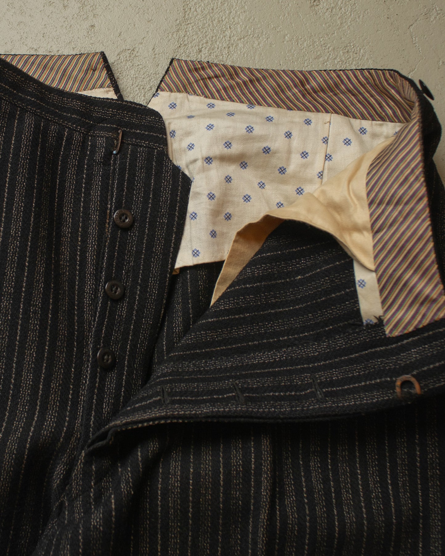 1910s/20s German "Stresemann" striped Morning Pants - W33 L28