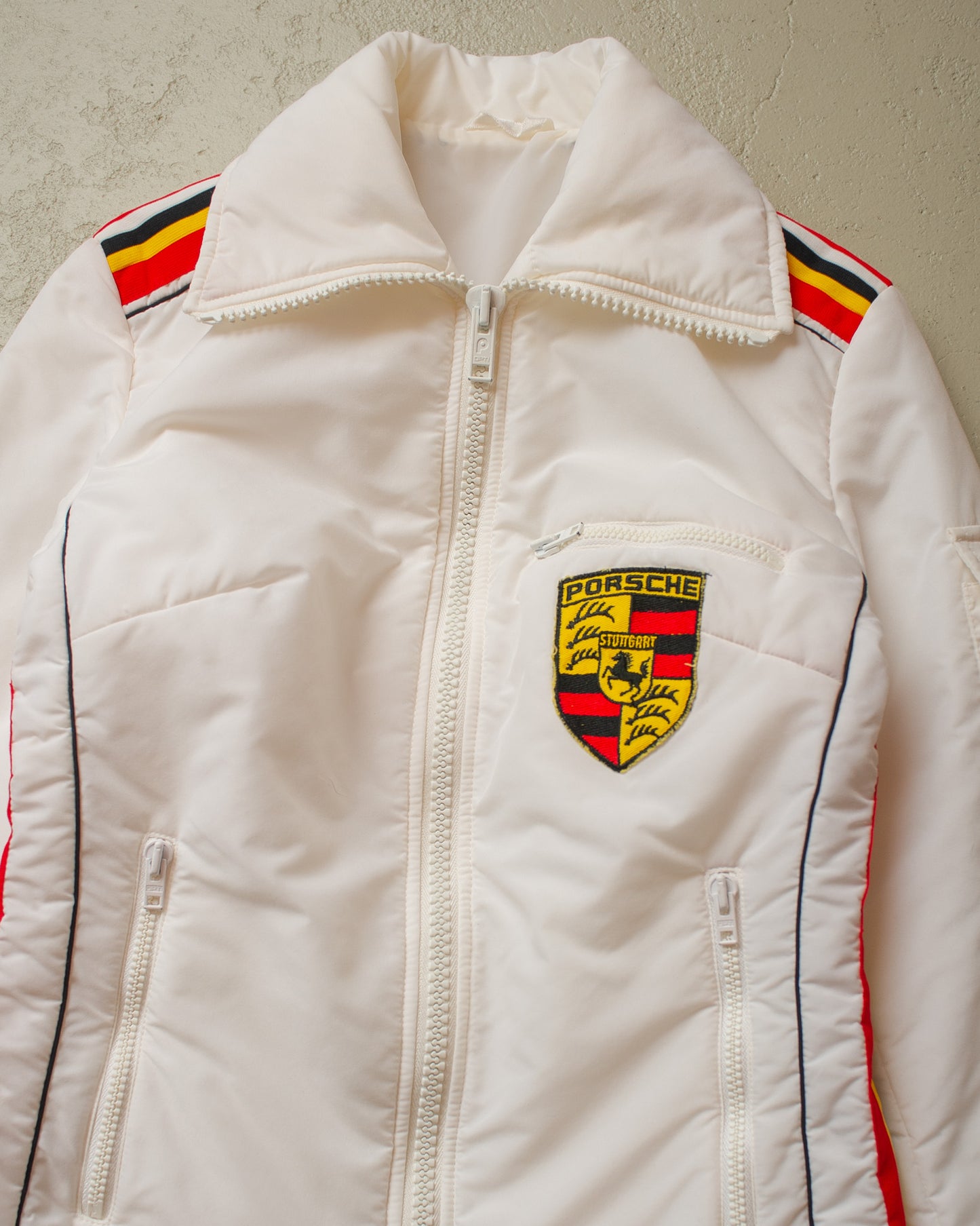 1970s/80s Womens Porsche Quilted Jacket white - XS/S