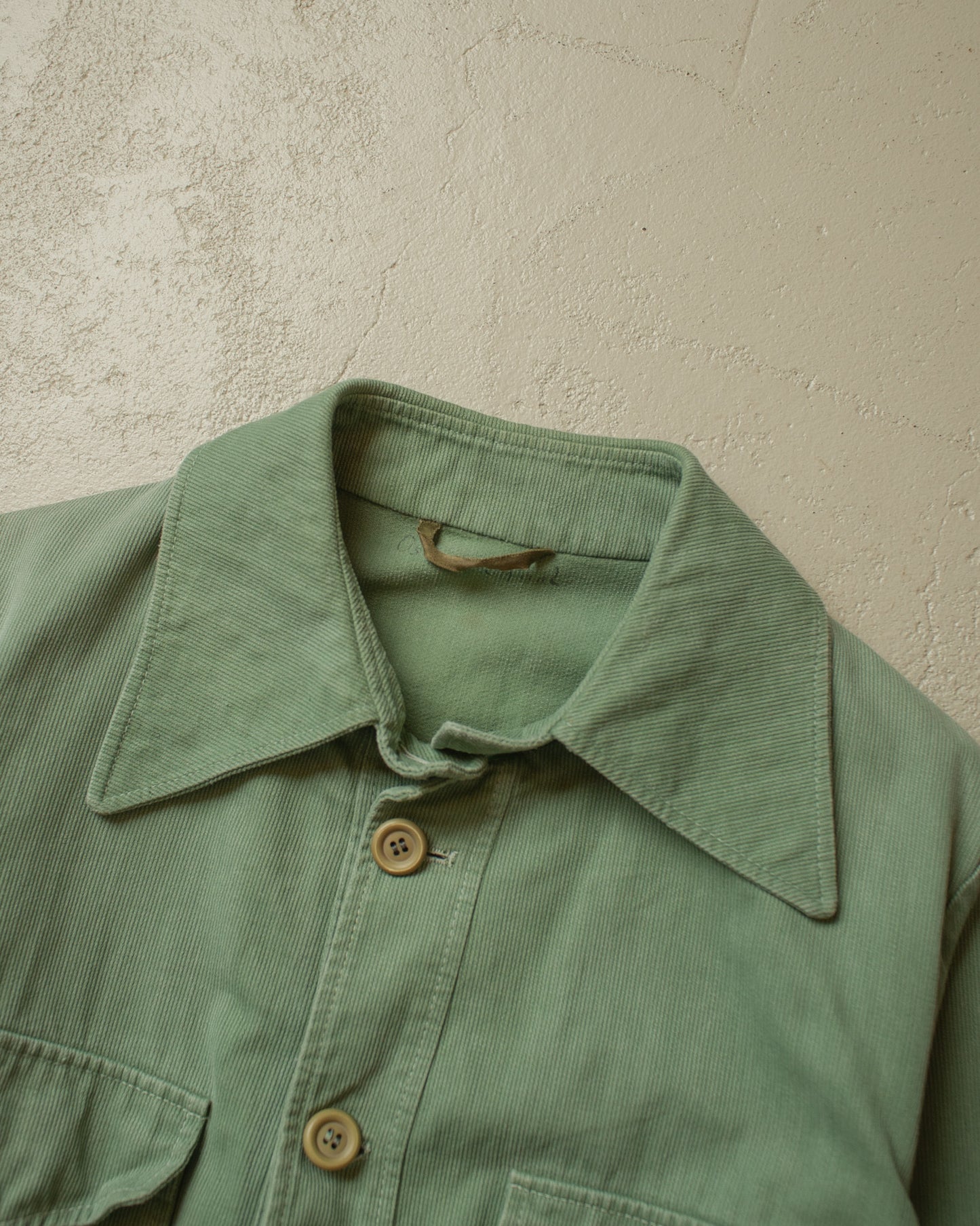 1950s Loop Collar Corduroy Jacket green - M