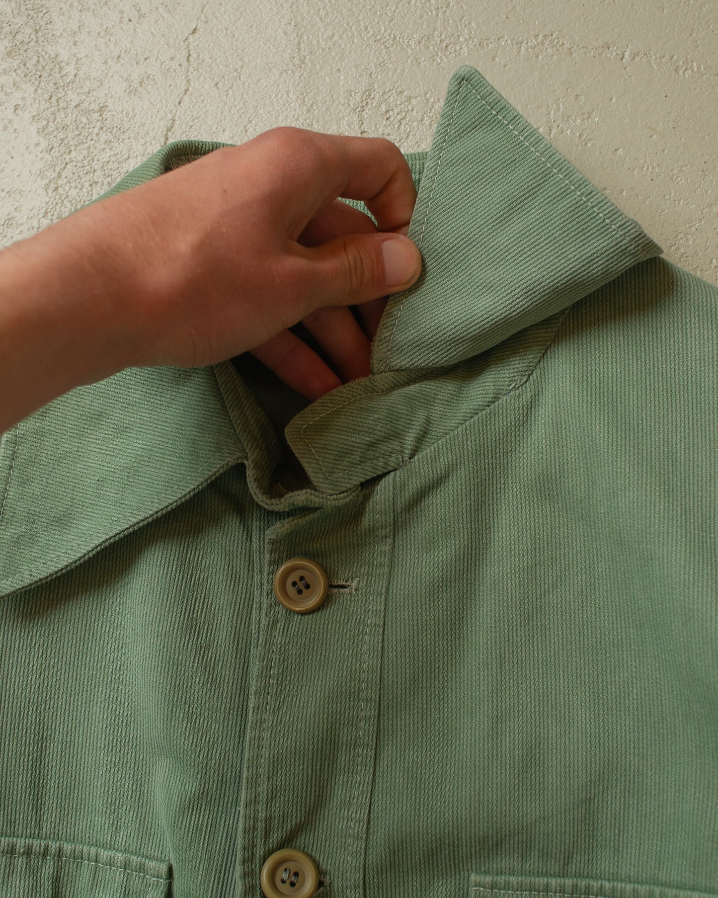1950s Loop Collar Corduroy Jacket green - M