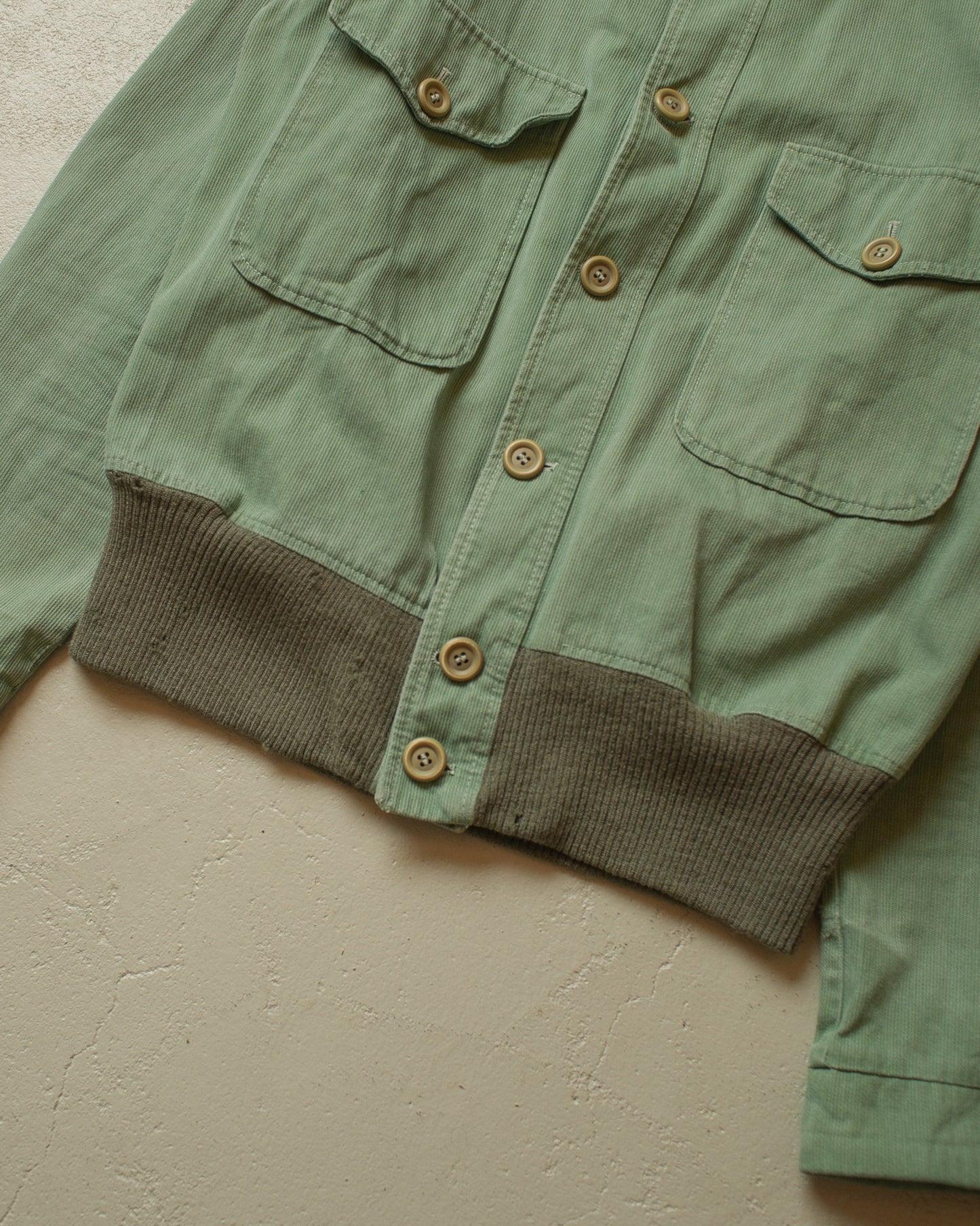 1950s Loop Collar Corduroy Jacket green - M