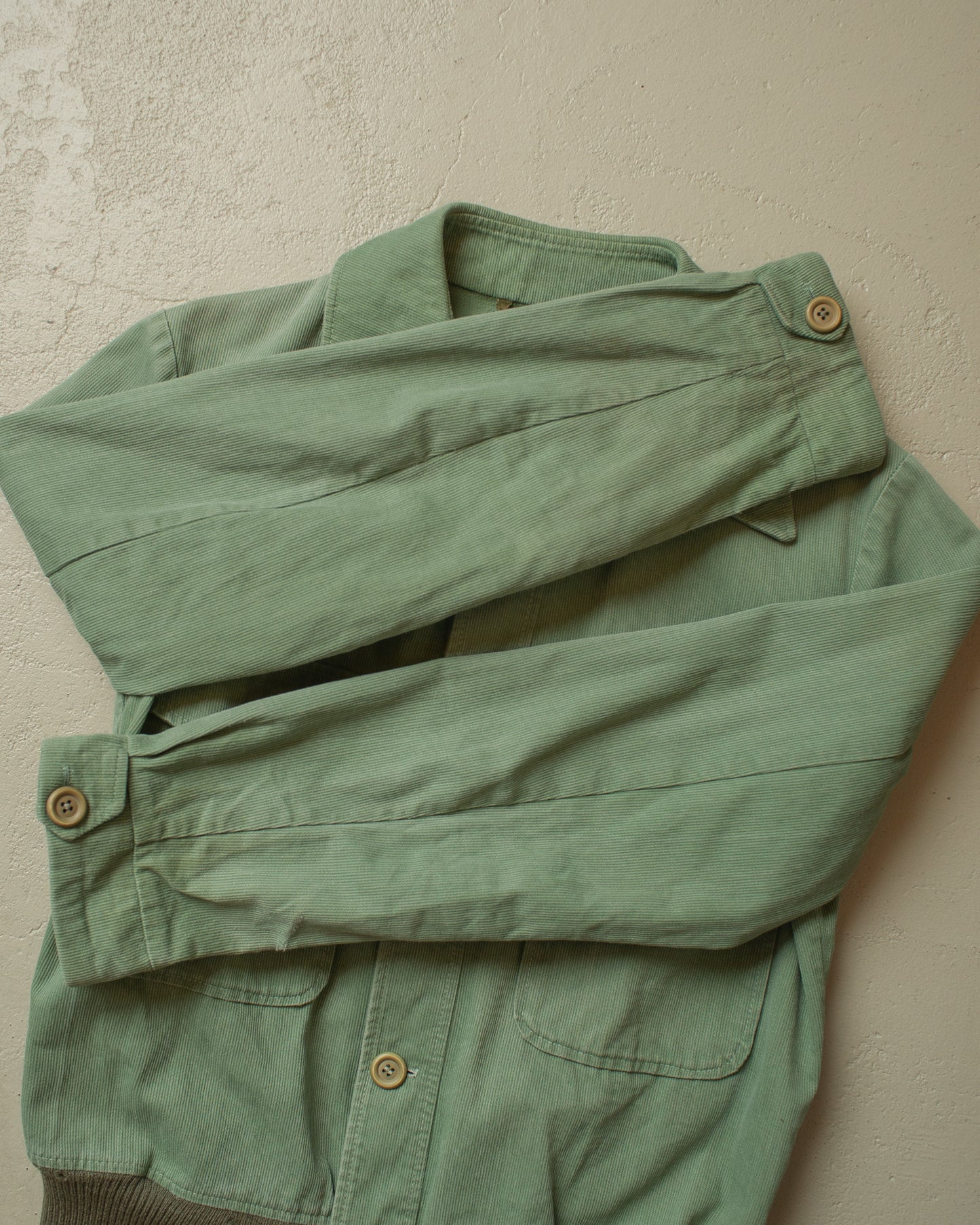 1950s Loop Collar Corduroy Jacket green - M