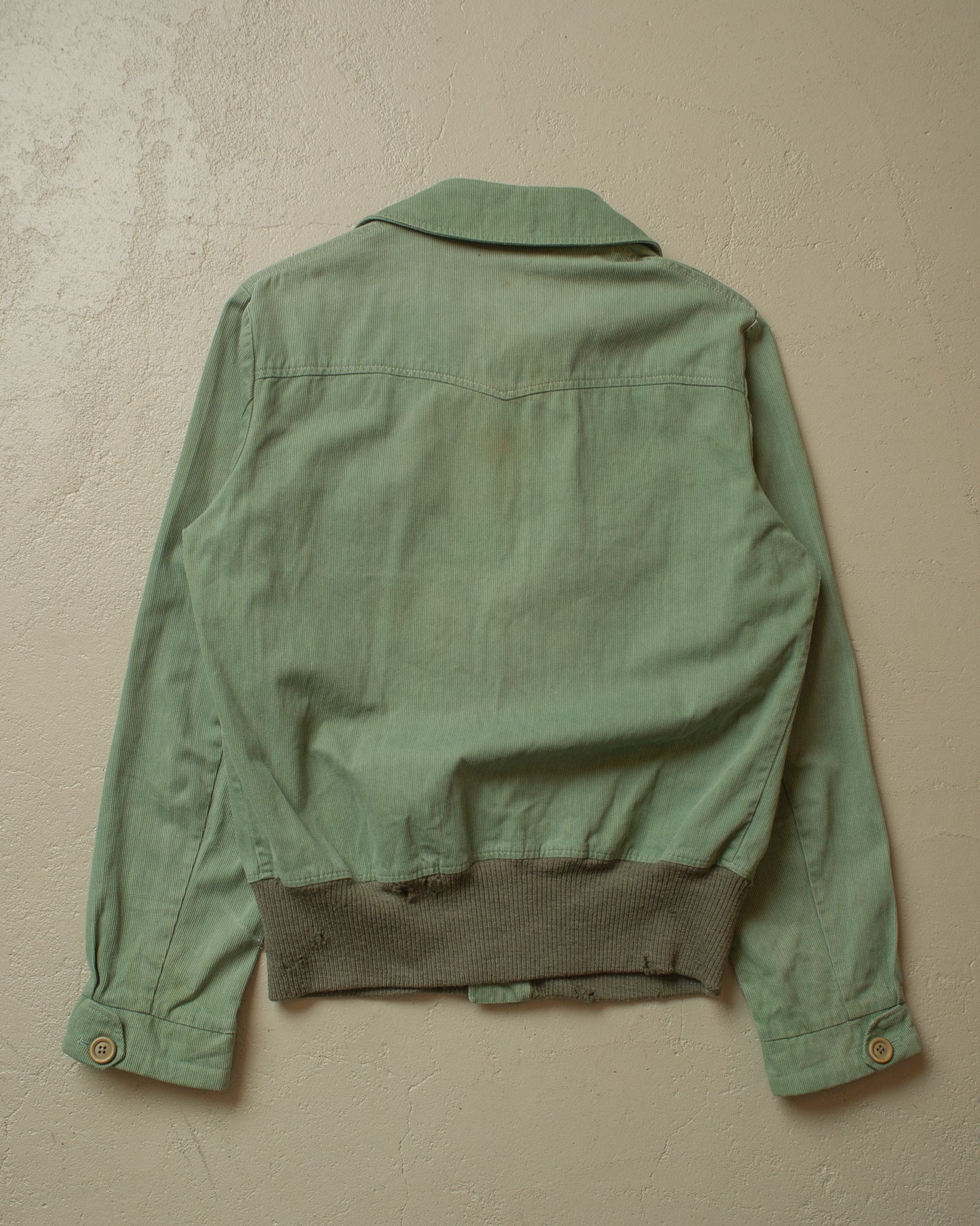 1950s Loop Collar Corduroy Jacket green - M