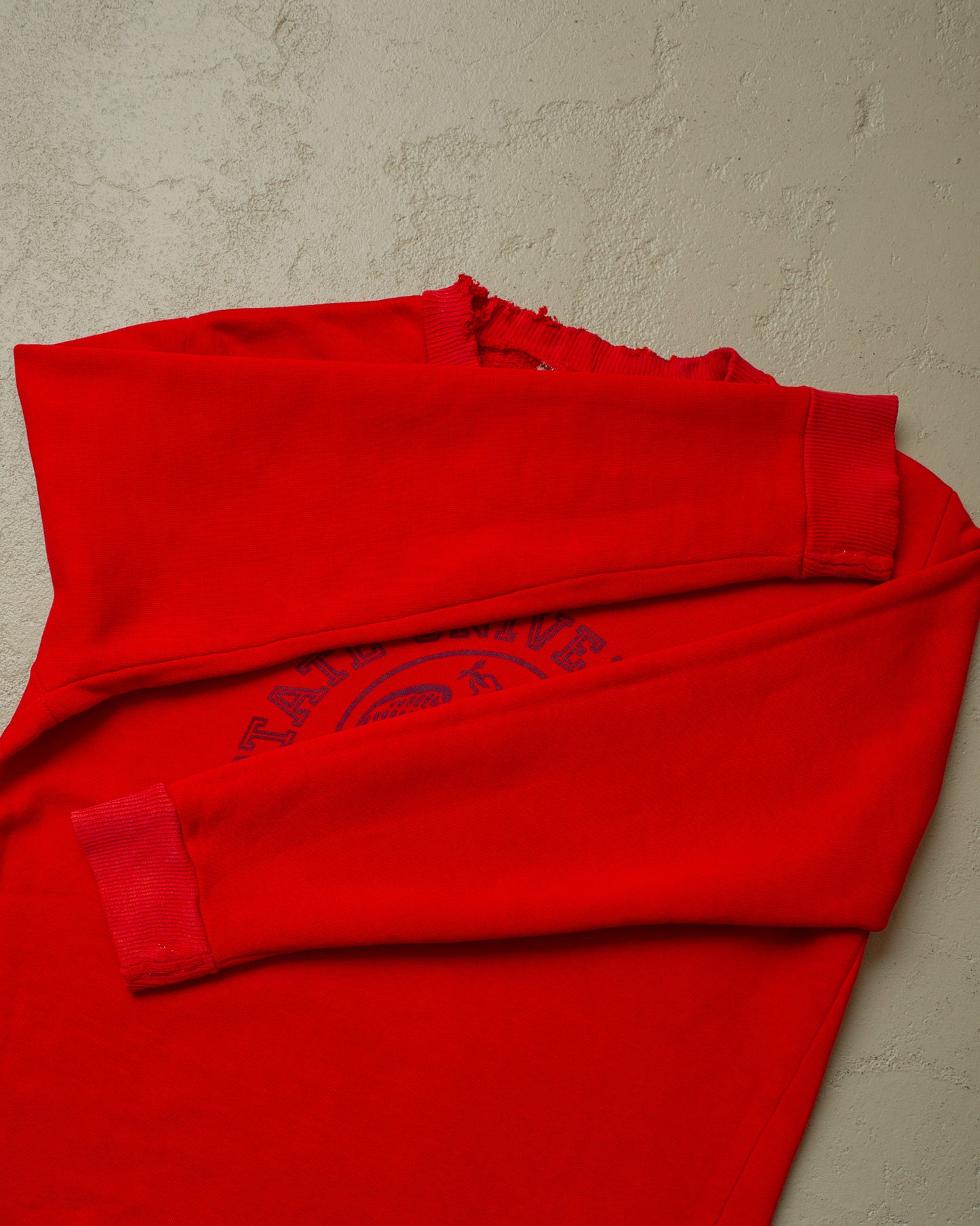 1970s distressed Trigema University Sweatshirt red - M