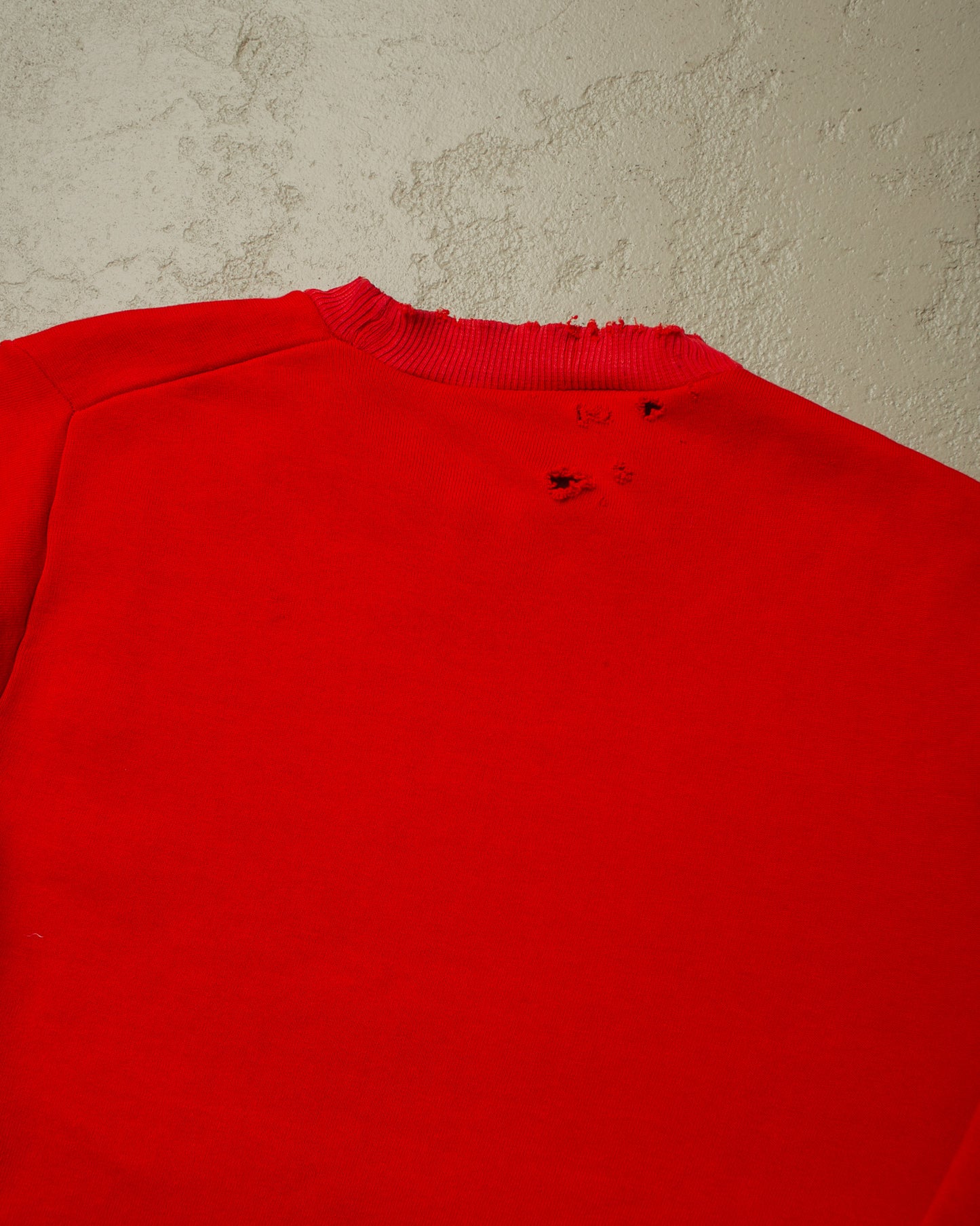 1970s distressed Trigema University Sweatshirt red - M