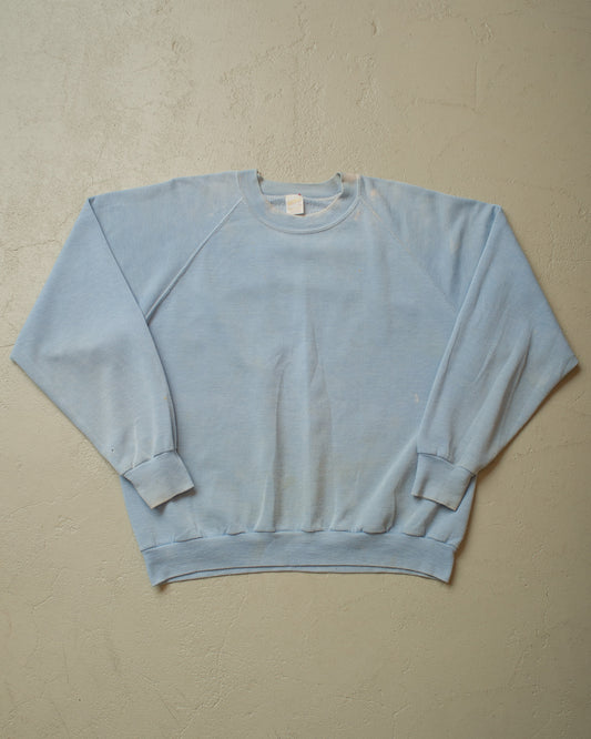 1980s distressed Sportswear Sweathirt light blue - M/L