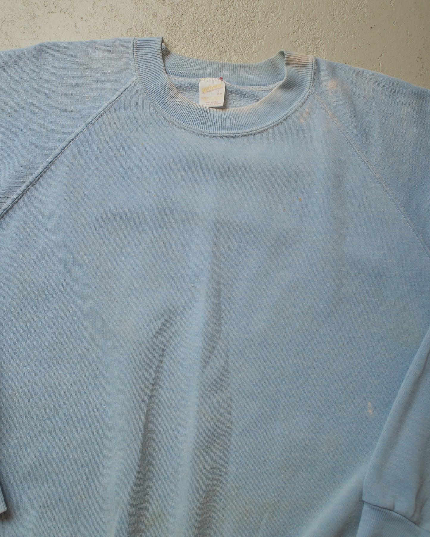 1980s distressed Sportswear Sweathirt light blue - M/L