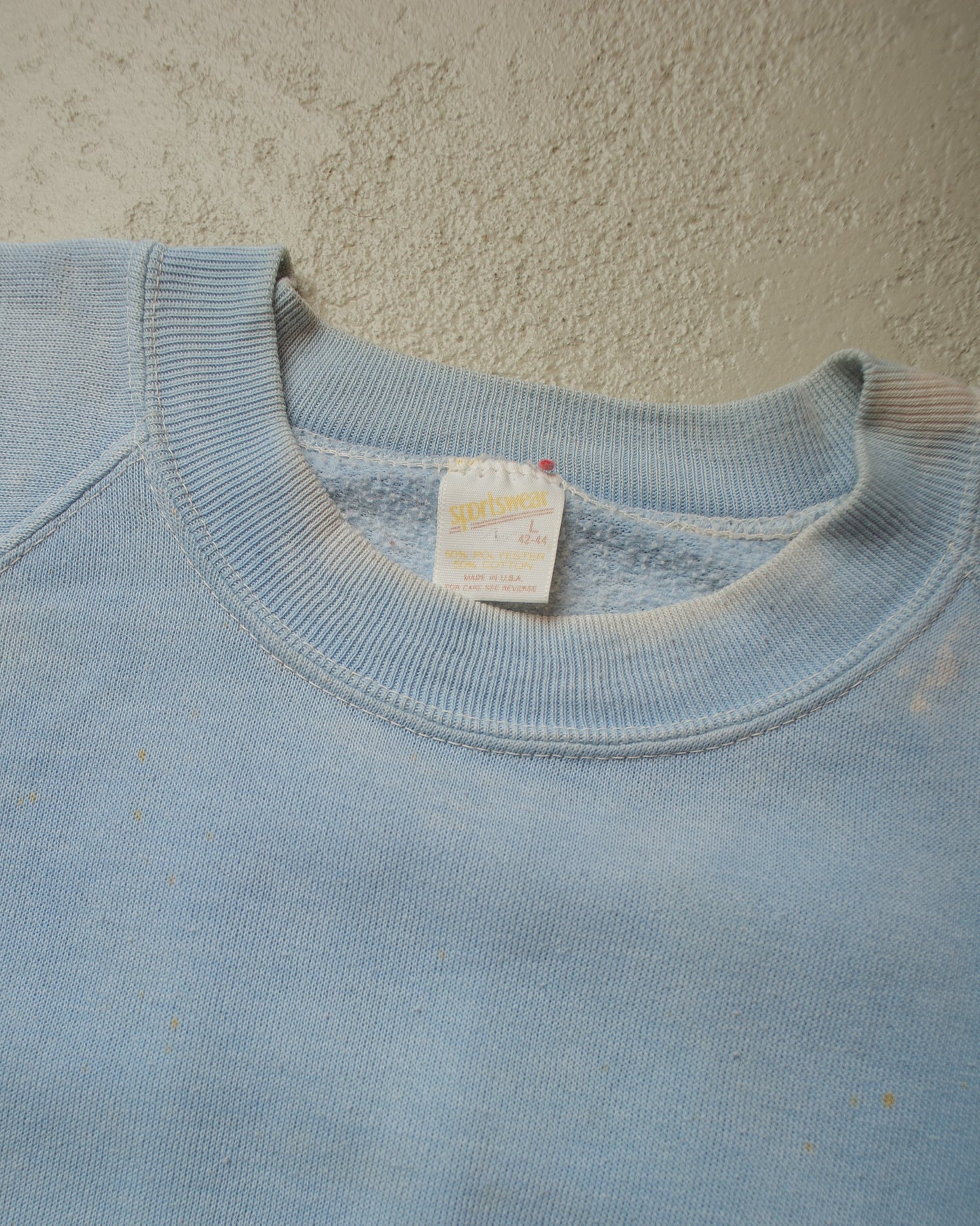 1980s distressed Sportswear Sweathirt light blue - M/L