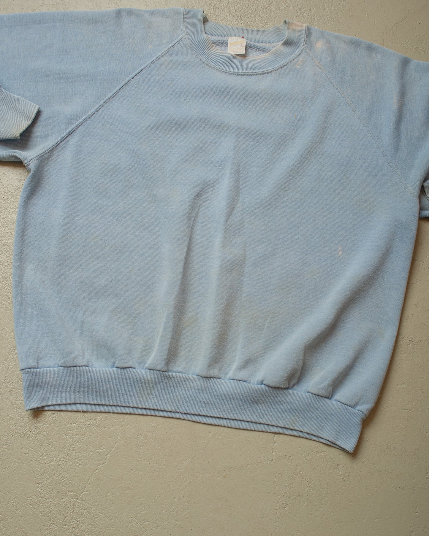 1980s distressed Sportswear Sweathirt light blue - M/L