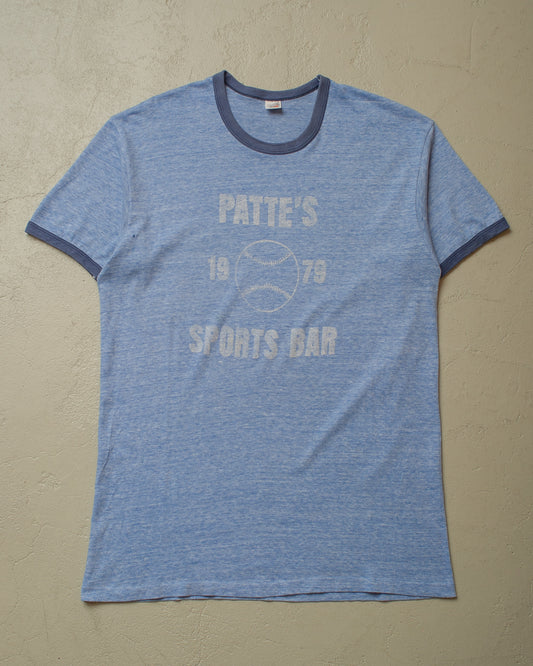 1979 Patte´s Sports Bar Ringer T-shirt blue - XL