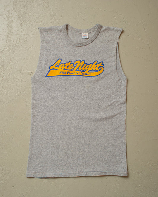 1980s Champion Late Night Cut-off Shirt grey - M
