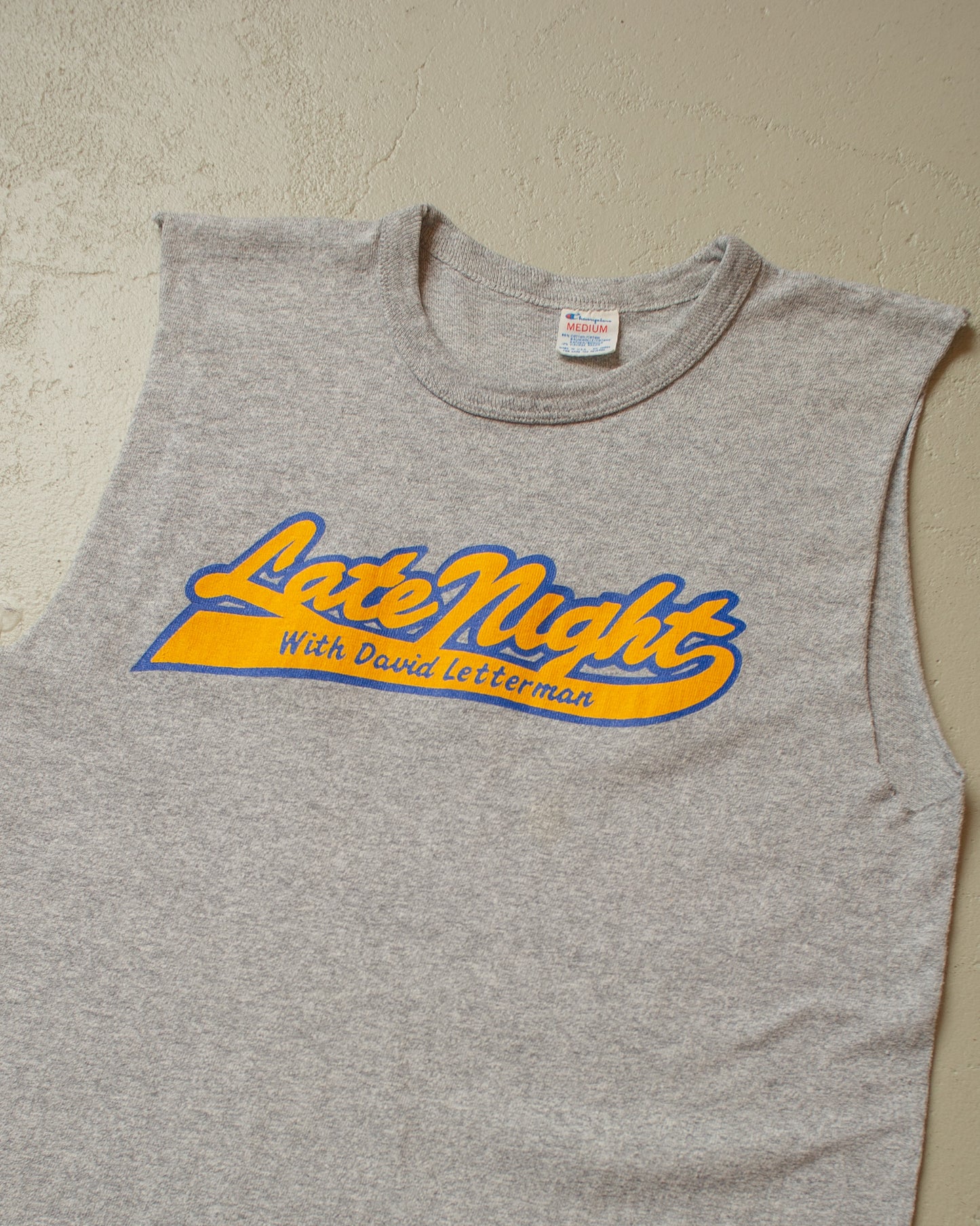 1980s Champion Late Night Cut-off Shirt grey - M