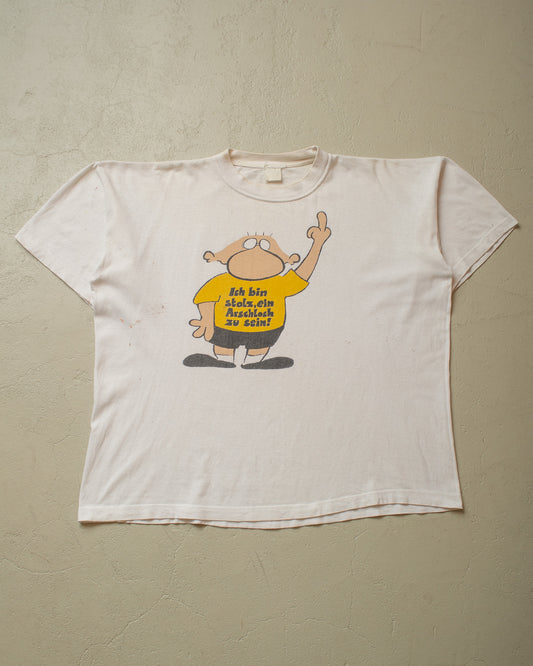 1990s "Arschloch" T-shirt white - XL