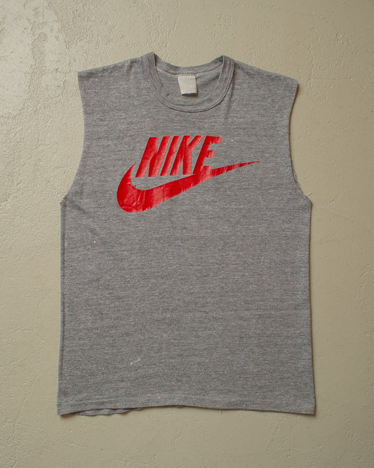 1980s Nike Logo Cut-off Shirt grey - S