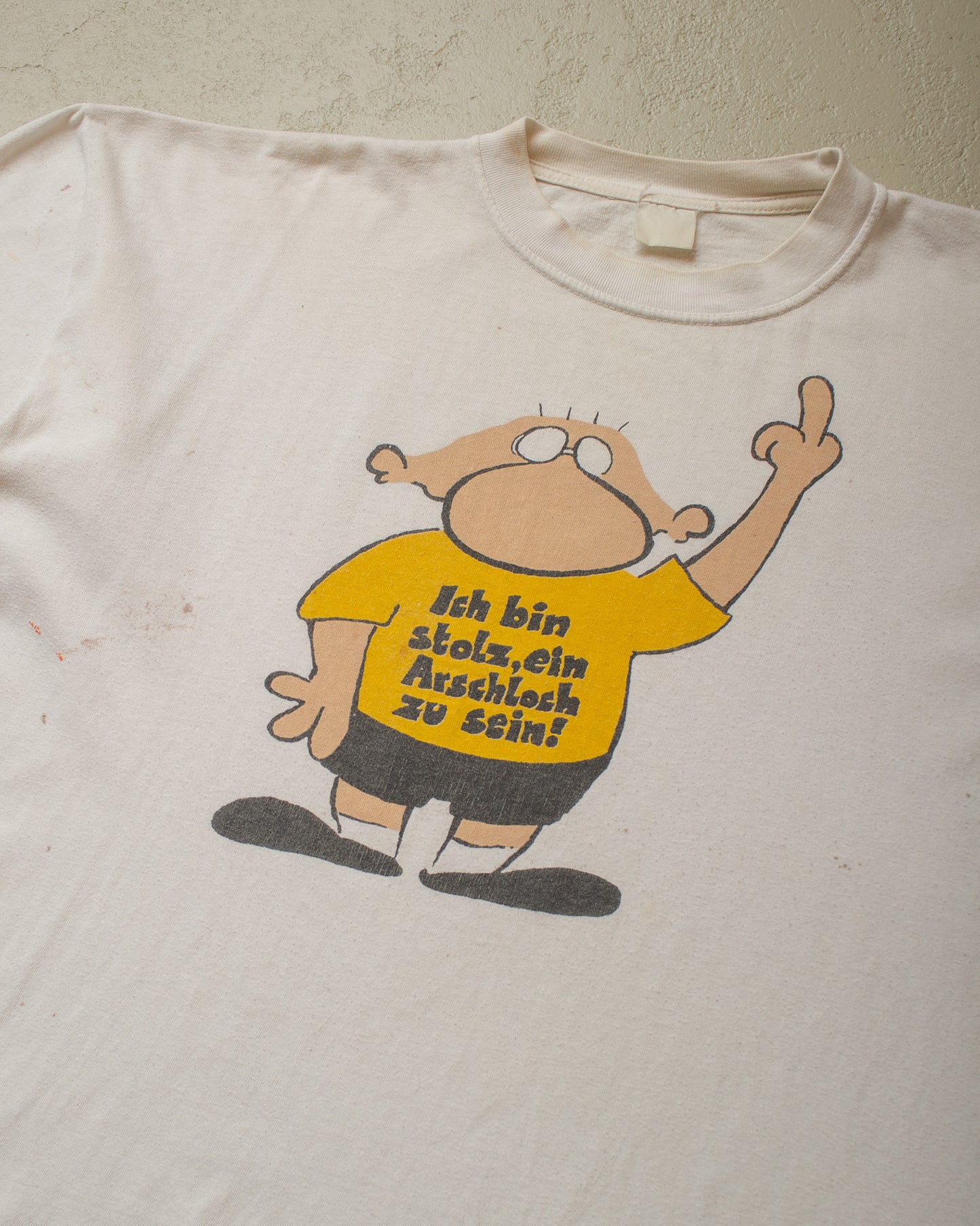 1990s "Arschloch" T-shirt white - XL