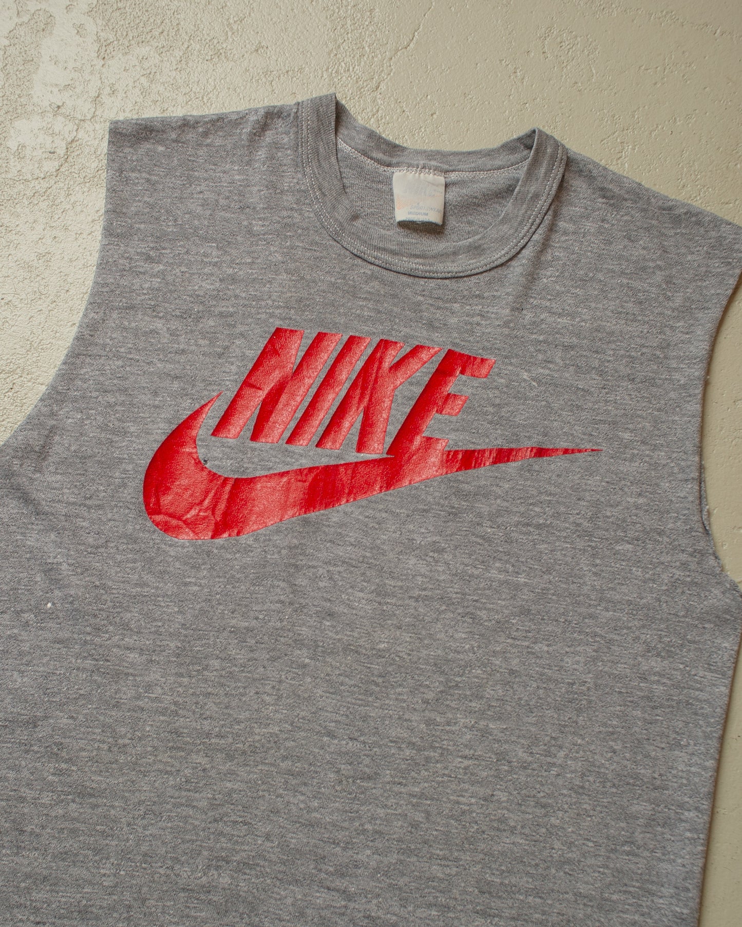 1980s Nike Logo Cut-off Shirt grey - S