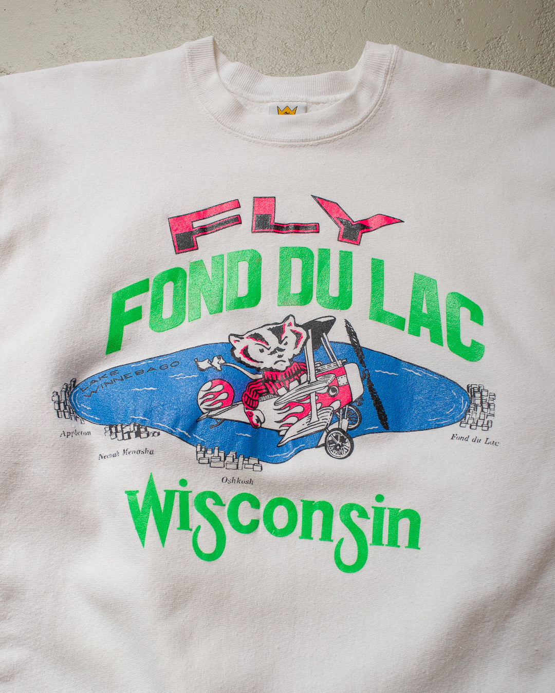 90s Fly "Fond du Lac" Sweatshirt white - L/XL