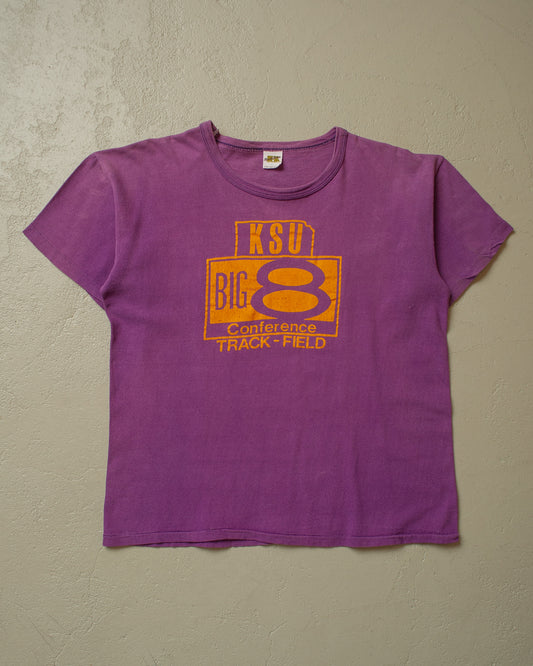 1970s Russell KSU Big 8 Conference T-shirt purple - M/L