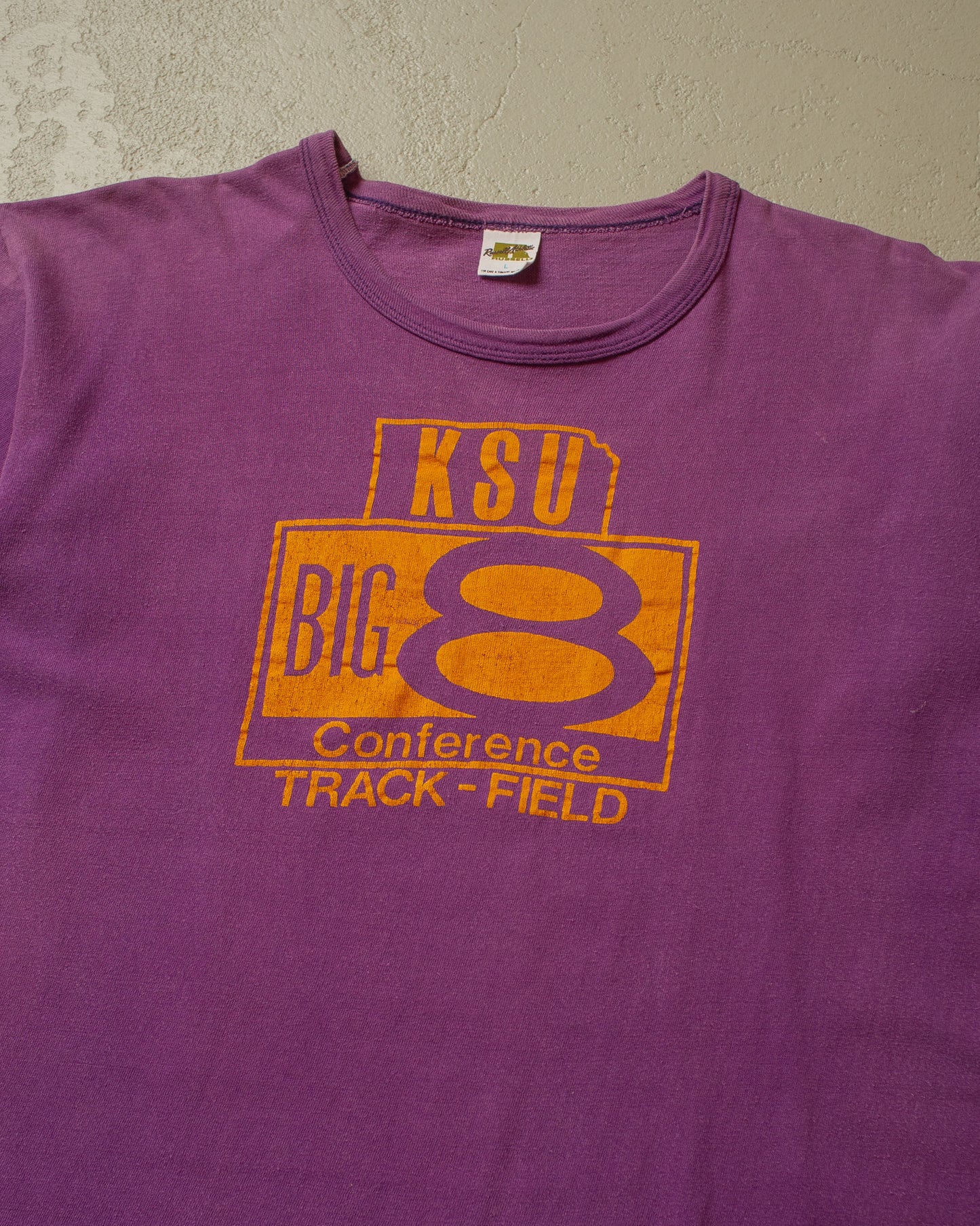 1970s Russell KSU Big 8 Conference T-shirt purple - M/L
